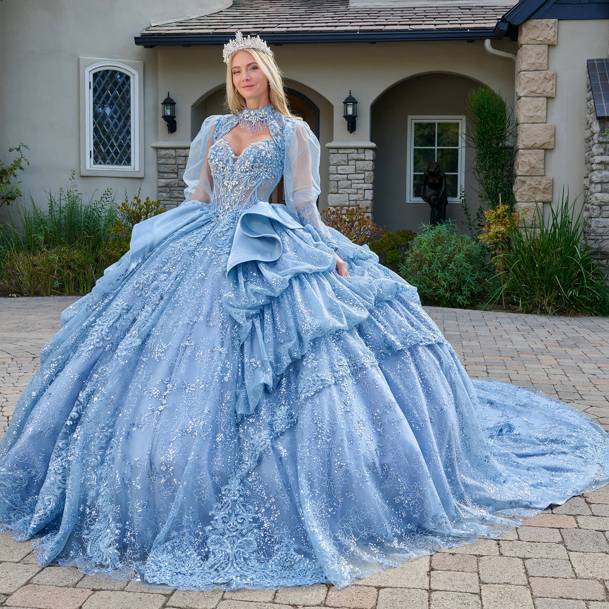 Strapless Bolero Ball Formal Gown | Elizabeth K GL3806