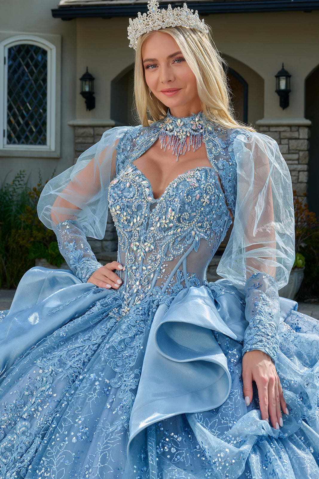 Strapless Bolero Ball Formal Gown | Elizabeth K GL3806