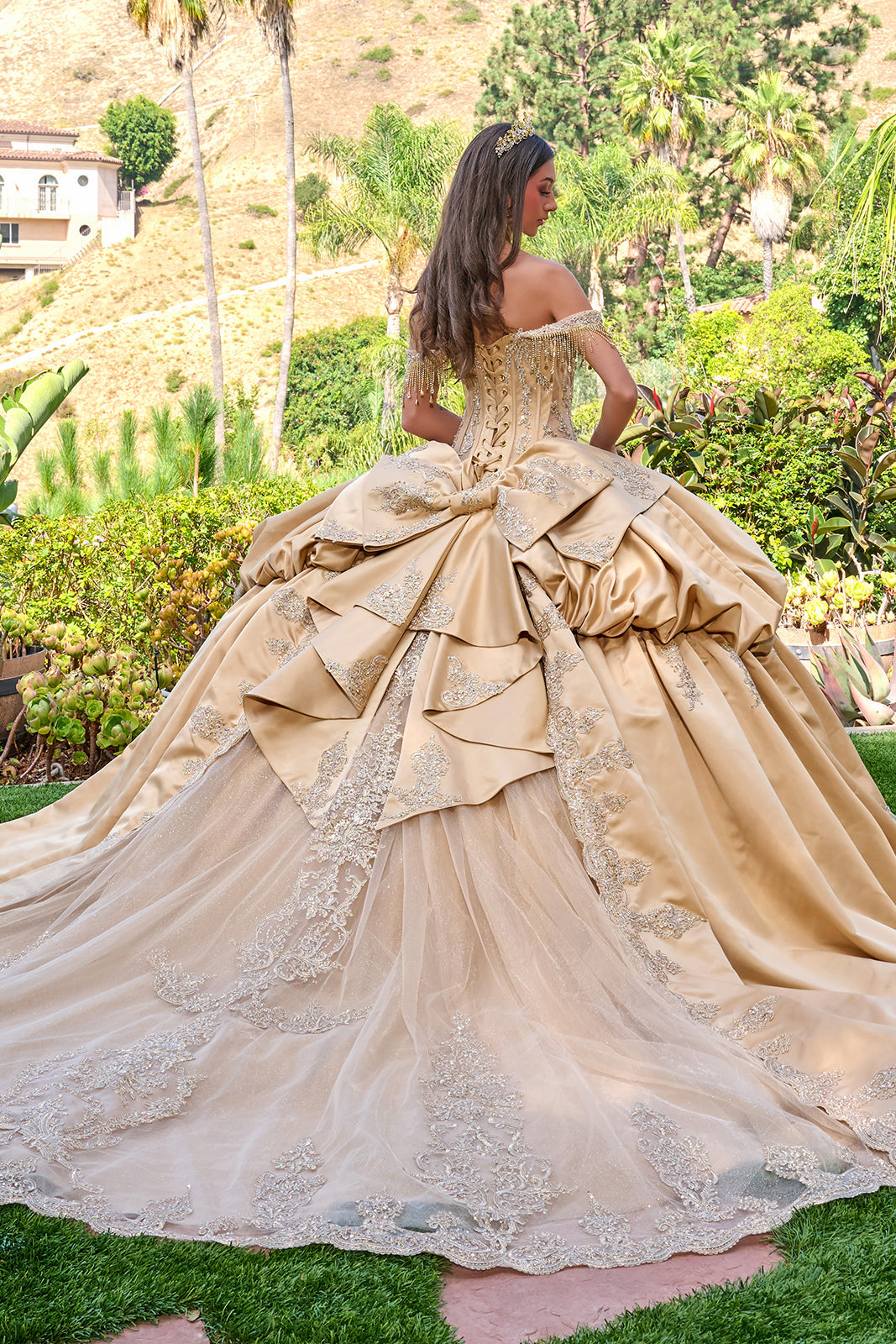 Satin Off-the-Shoulder Ball Formal Gown | Elizabeth K GL3810