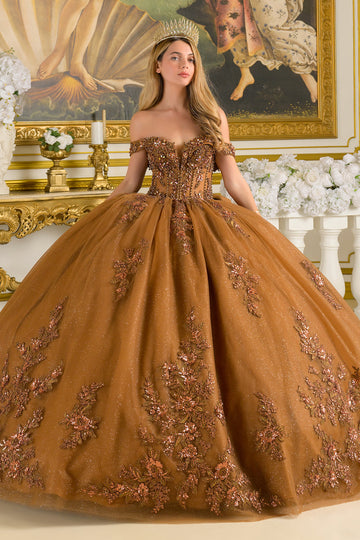Beaded Off-the-Shoulder Ball Formal Gown | Elizabeth K GL3811
