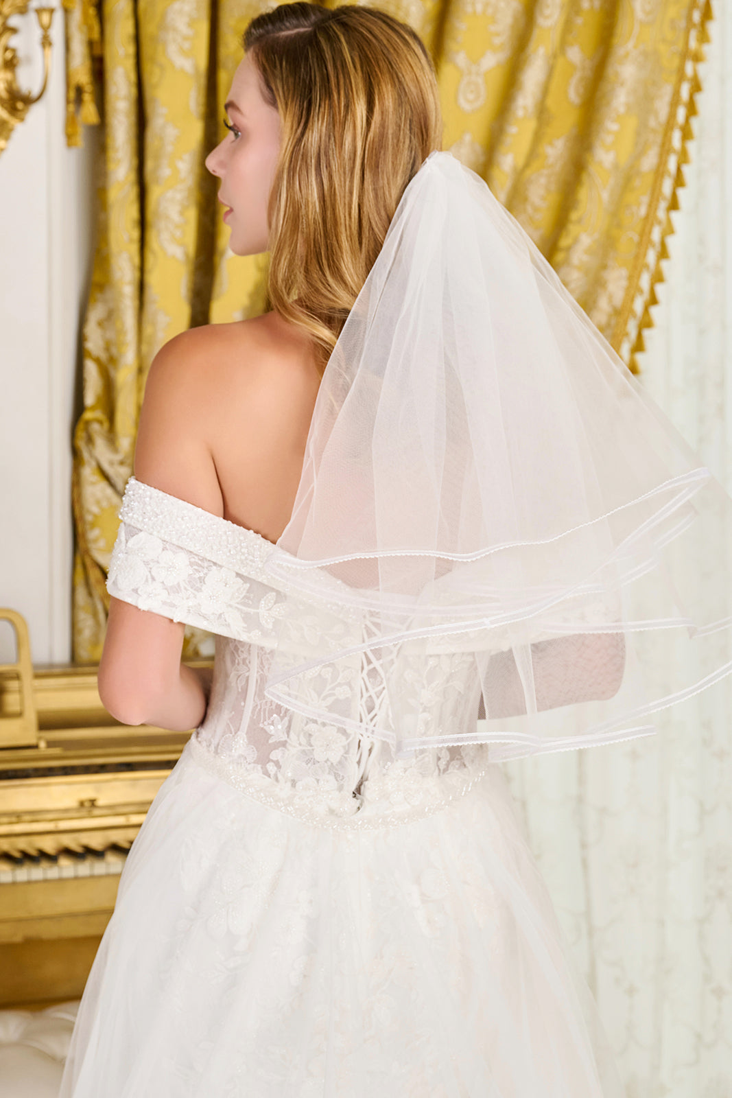 Off Shoulder Overskirt Bridal Gown by GLS Gloria GL3827