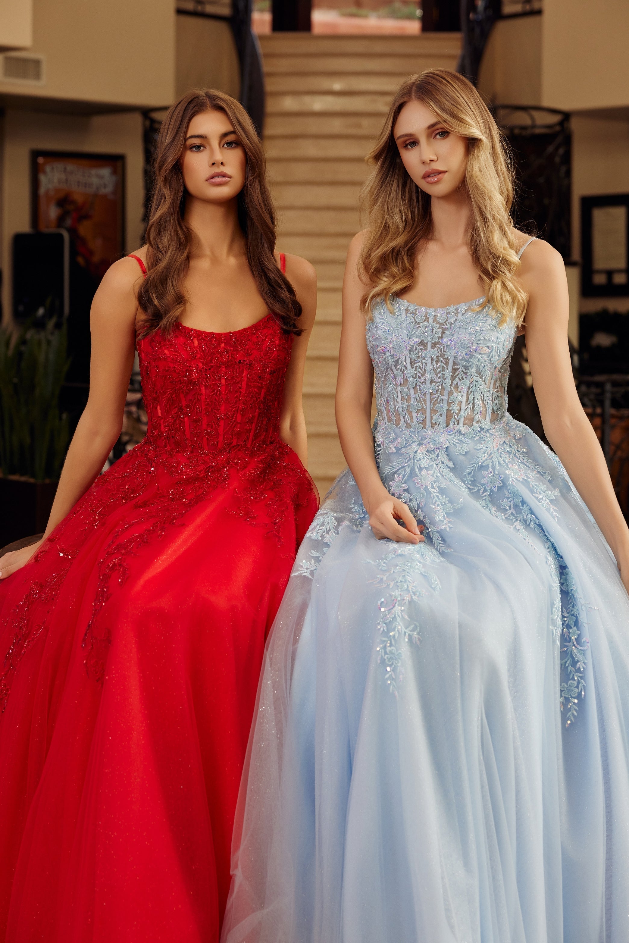 Applique Sleeveless A-line Gown by Nox Anabel H1886
