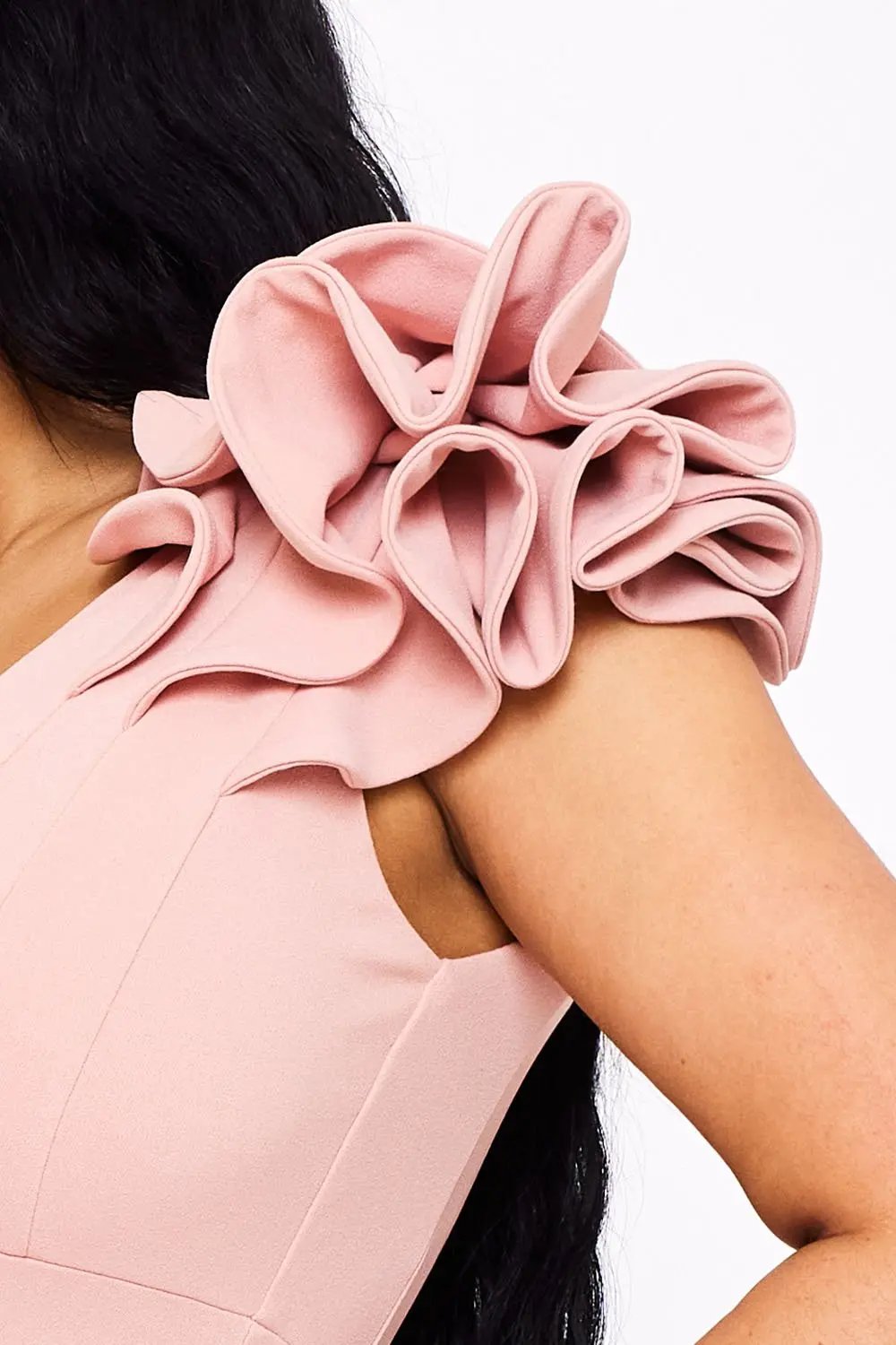 Ruffle Maxi Dress – Mermaid Evening Gown With Layered Sleeves BOUTINIE