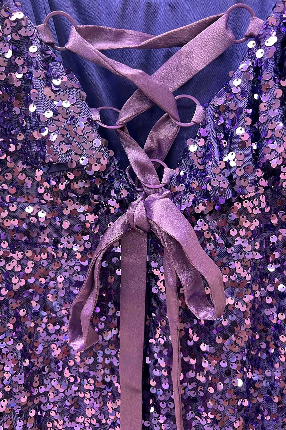 Sequin Maxi Dress - Off Shoulder Ruffle Sleeve Evening Gown BOUTINIE