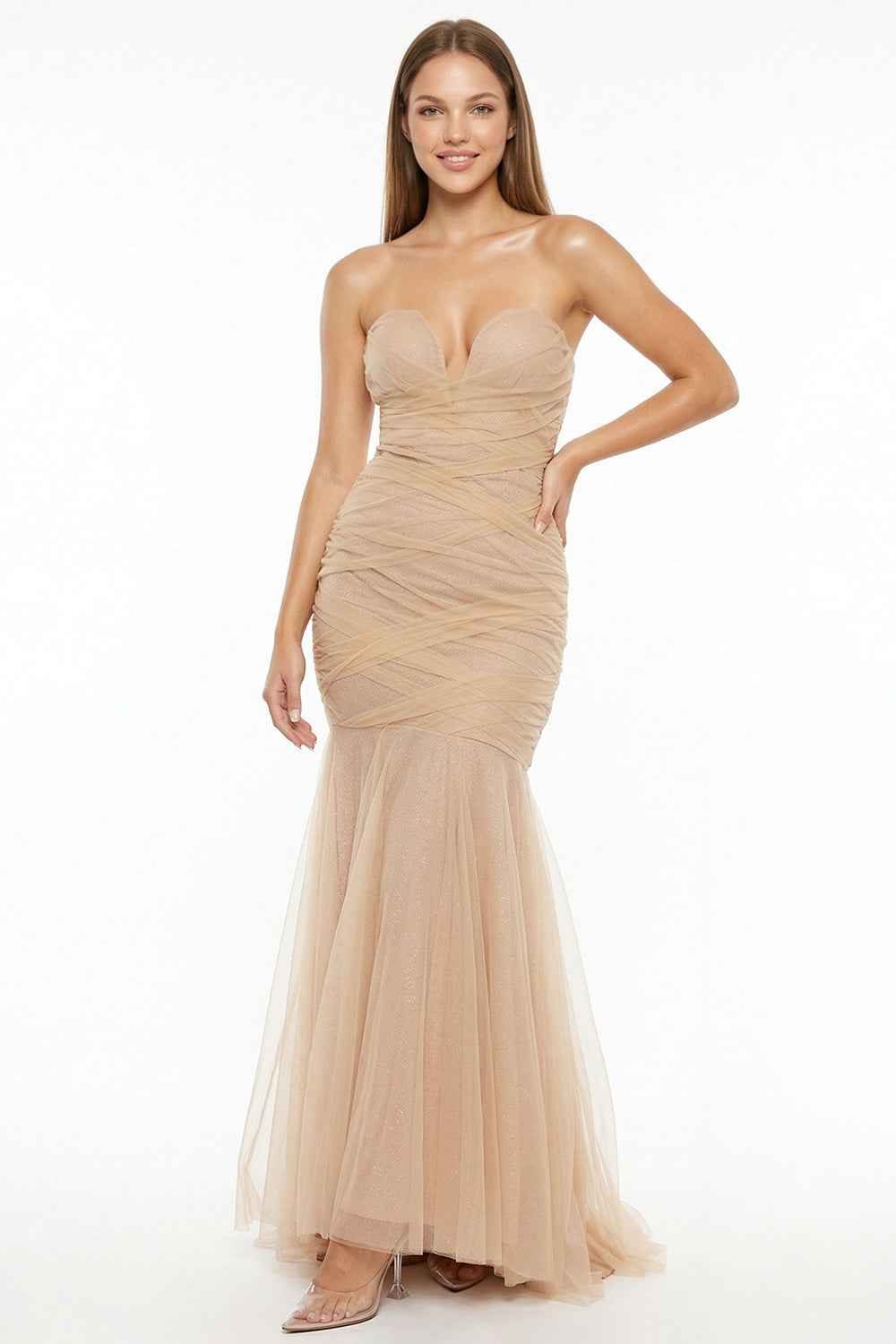 Shimmer Mesh Mermaid Prom Dress