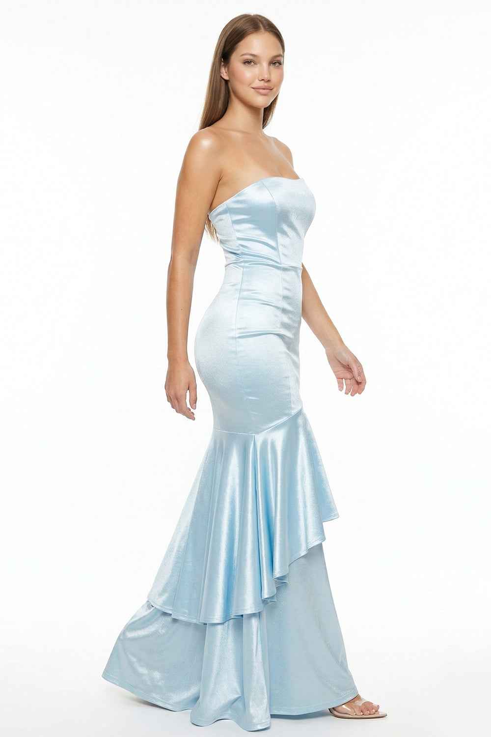 Satin Asymmetrical Mermaid Prom Dress