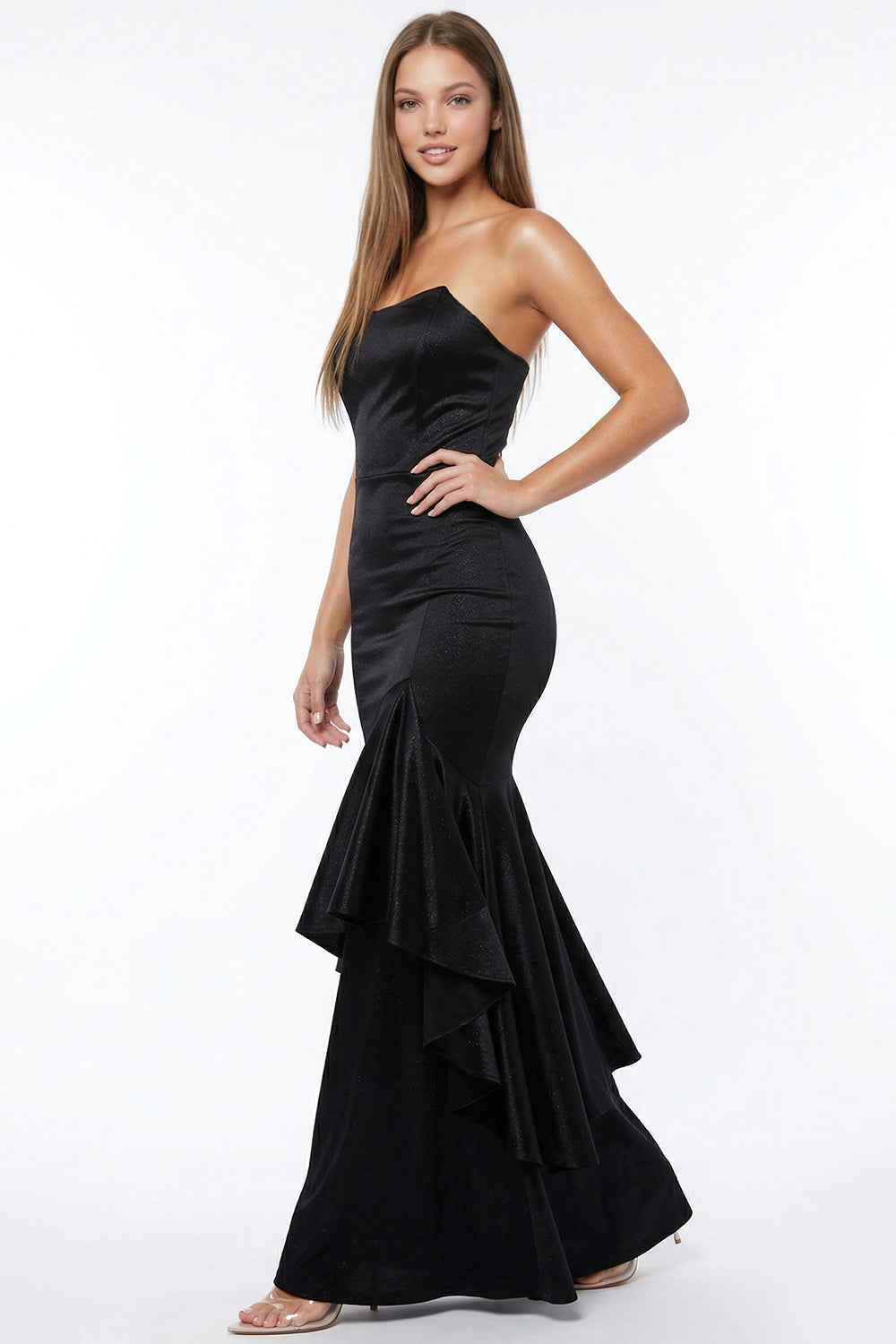 Satin Asymmetrical Mermaid Prom Dress