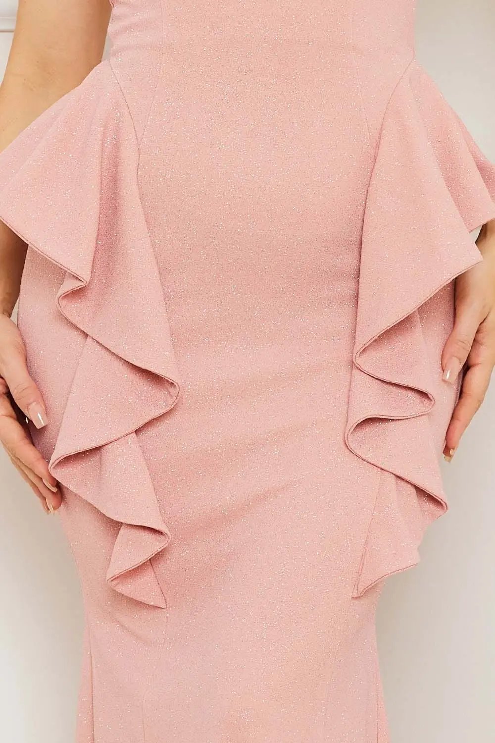 Mermaid Maxi Dress – Sweetheart Neckline With Ruffle Side Zipper Back Gown BOUTINIE