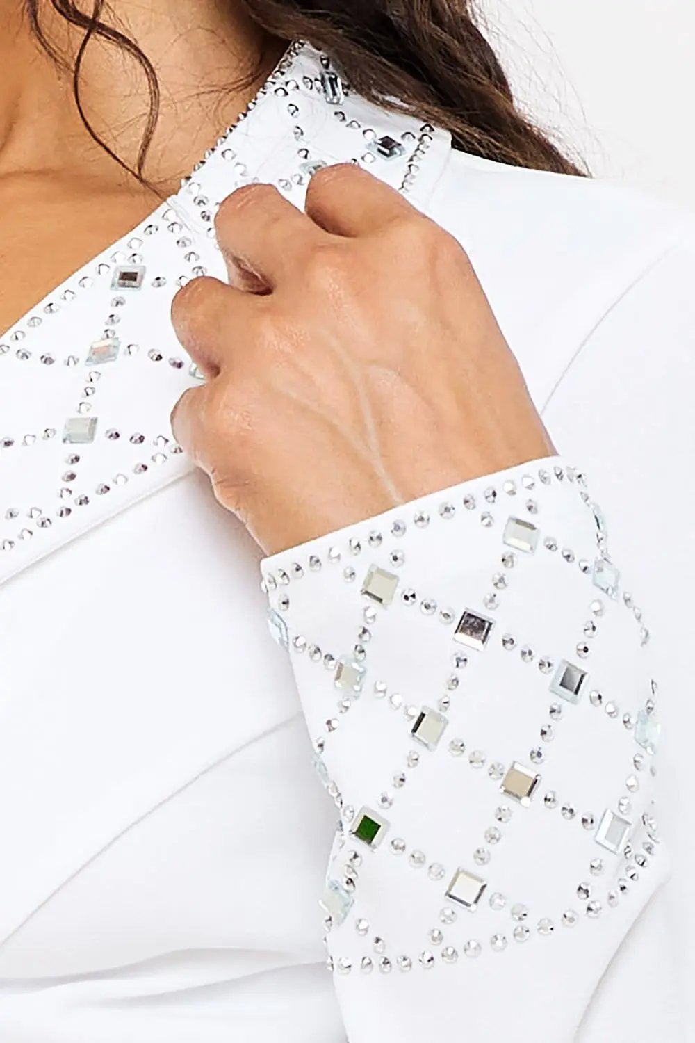 Rhinestone 2 Piece Suit – Women's Formal Bell Bottom Pants Set BOUTINIE