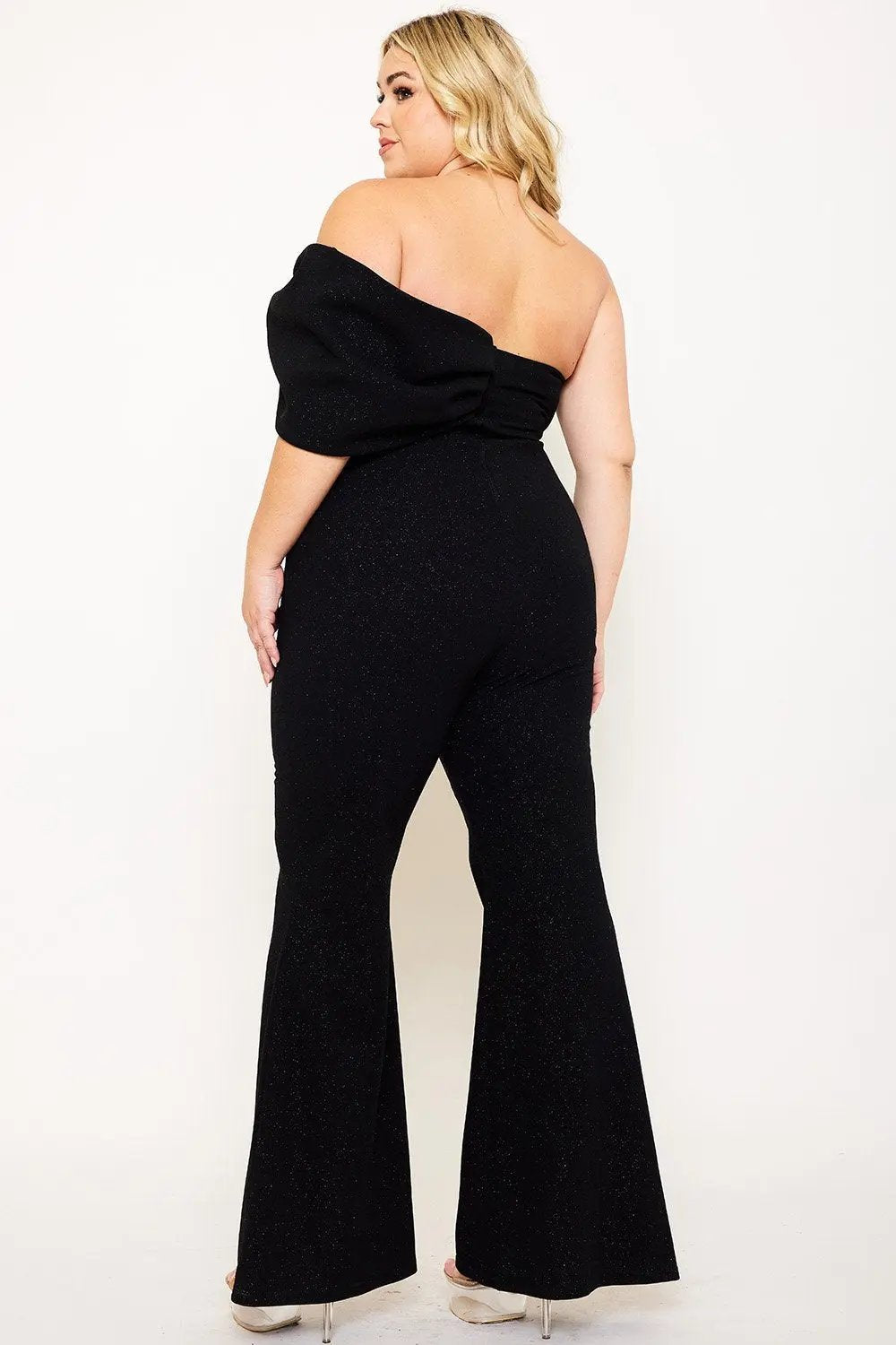 Plus Size Jumpsuit | Asymmetric Tube Top With Large Bow Detail BOUTINIE