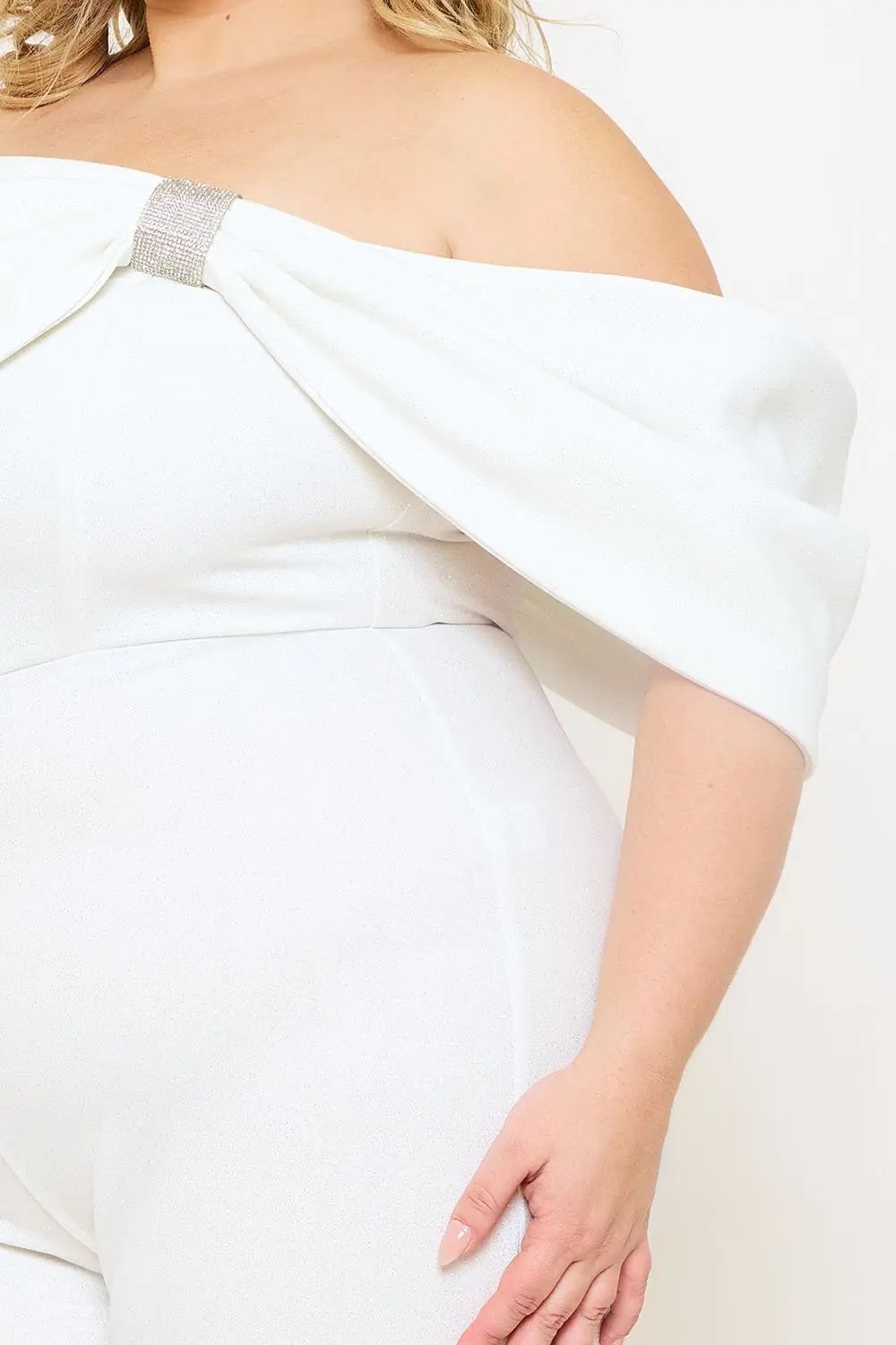 Plus Size Jumpsuit | Asymmetric Tube Top With Large Bow Detail BOUTINIE