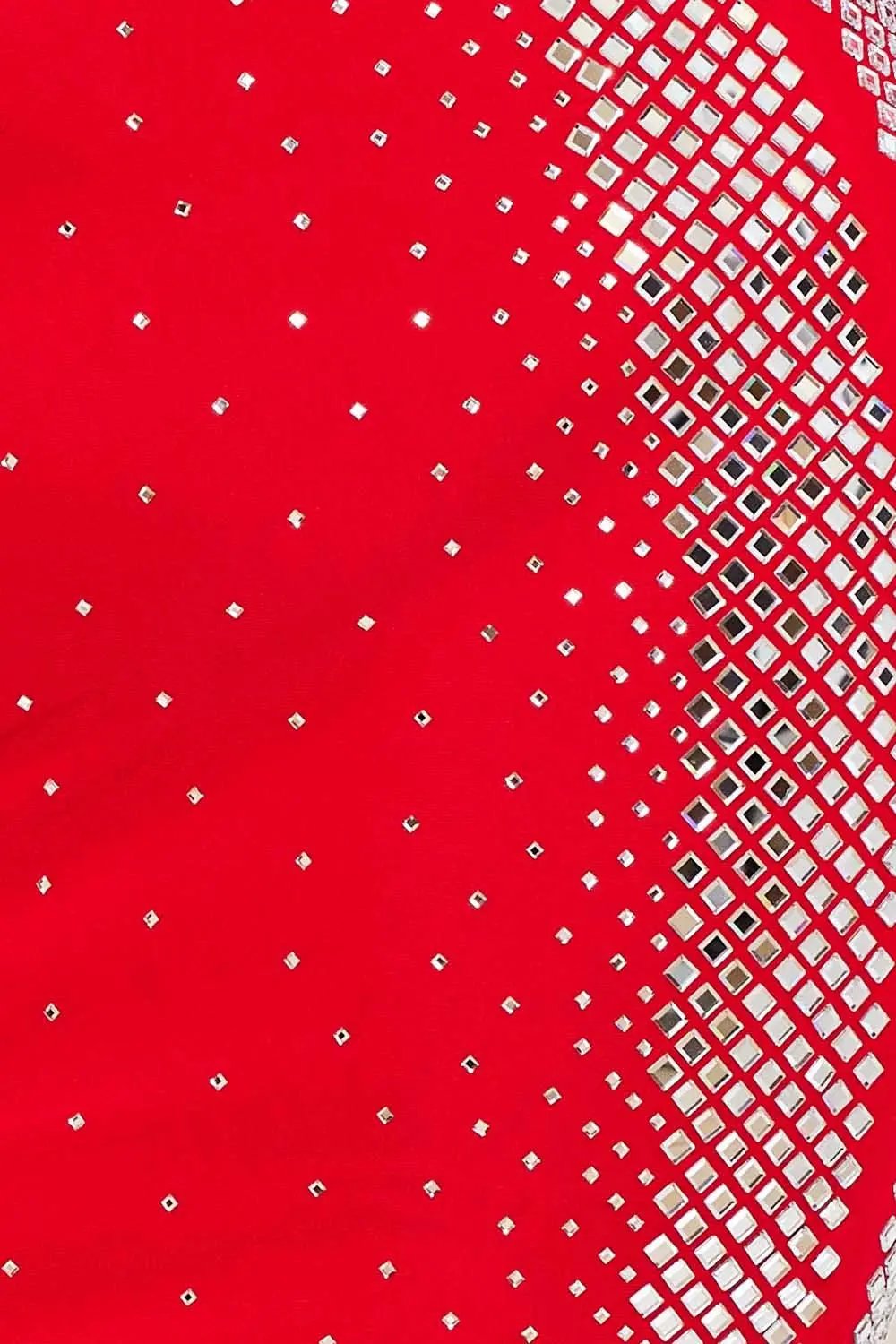 Plus Size Mini Dress - Rhinestone Mesh Square Neck Sheer Sleeve BOUTINIE