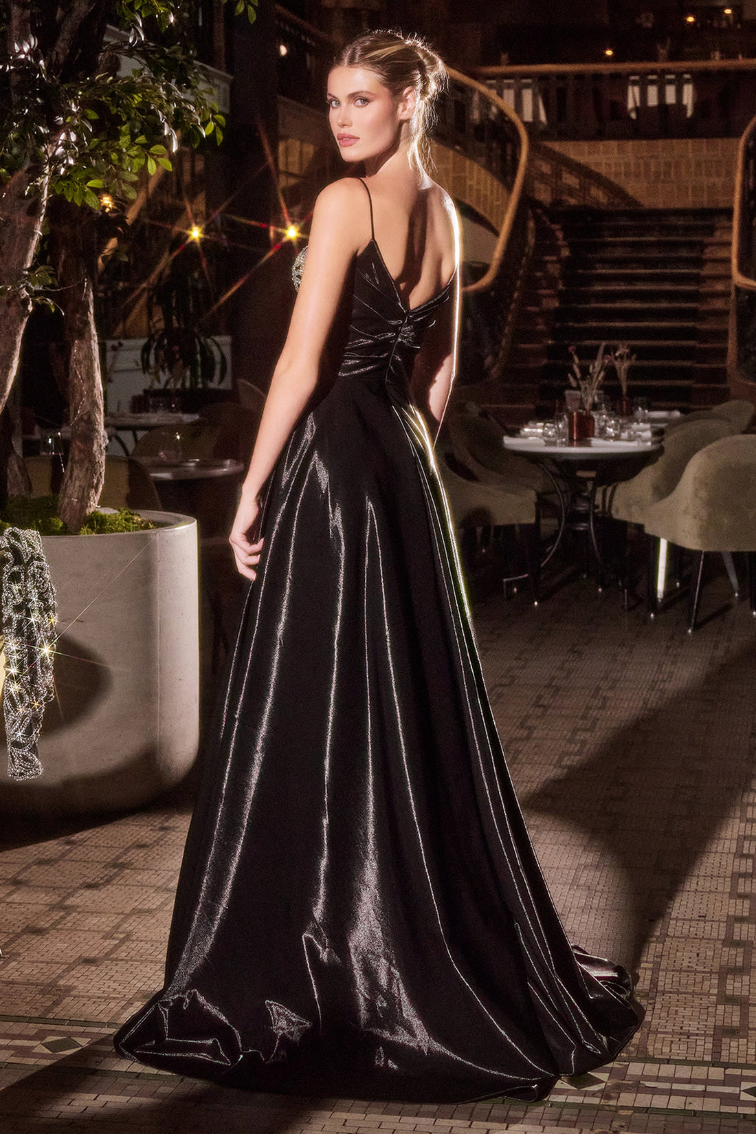 Fitted Sleeveless Jacket Slit Gown by Ladivine J882 Cinderella Divine