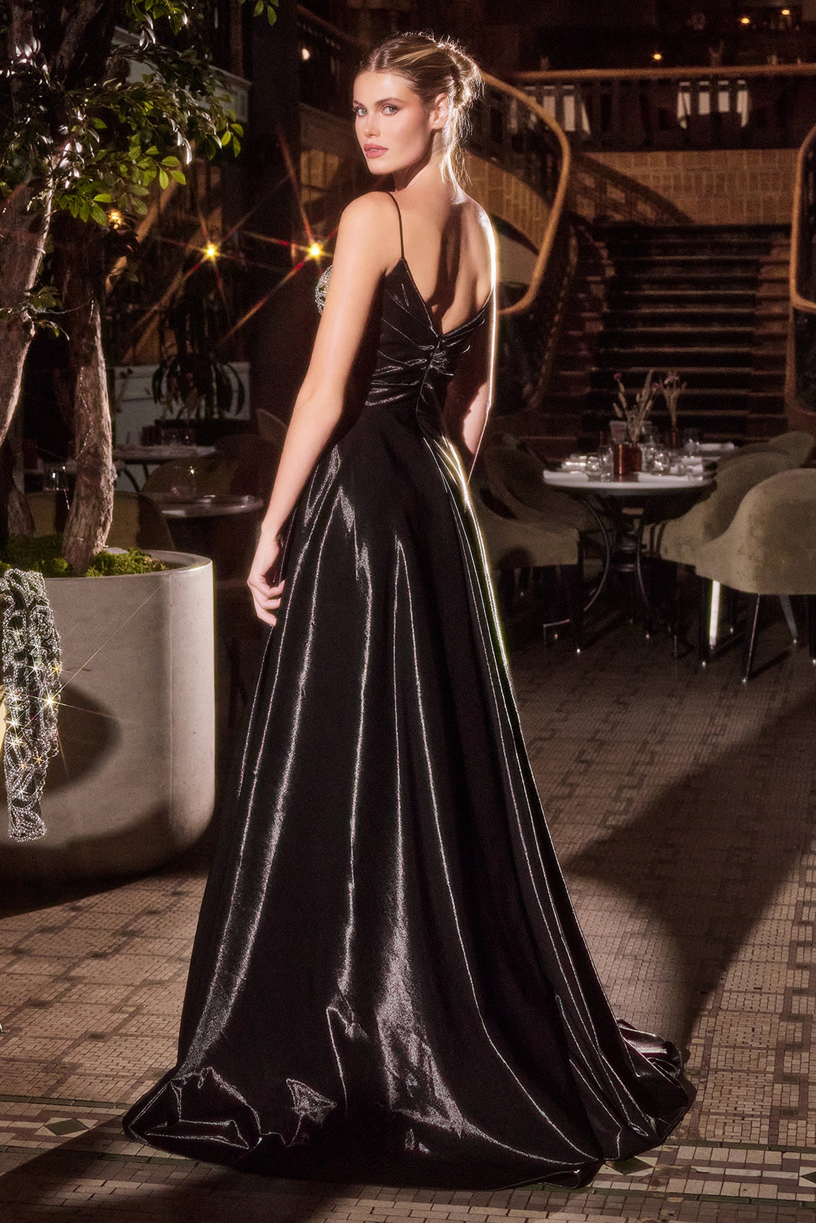 Fitted Sleeveless Jacket Slit Gown by Ladivine J882 Cinderella Divine