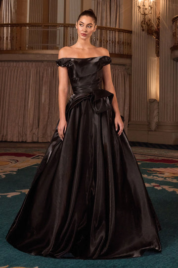 Organza Off-the-Shoulder A-Line Gown | Ladivine