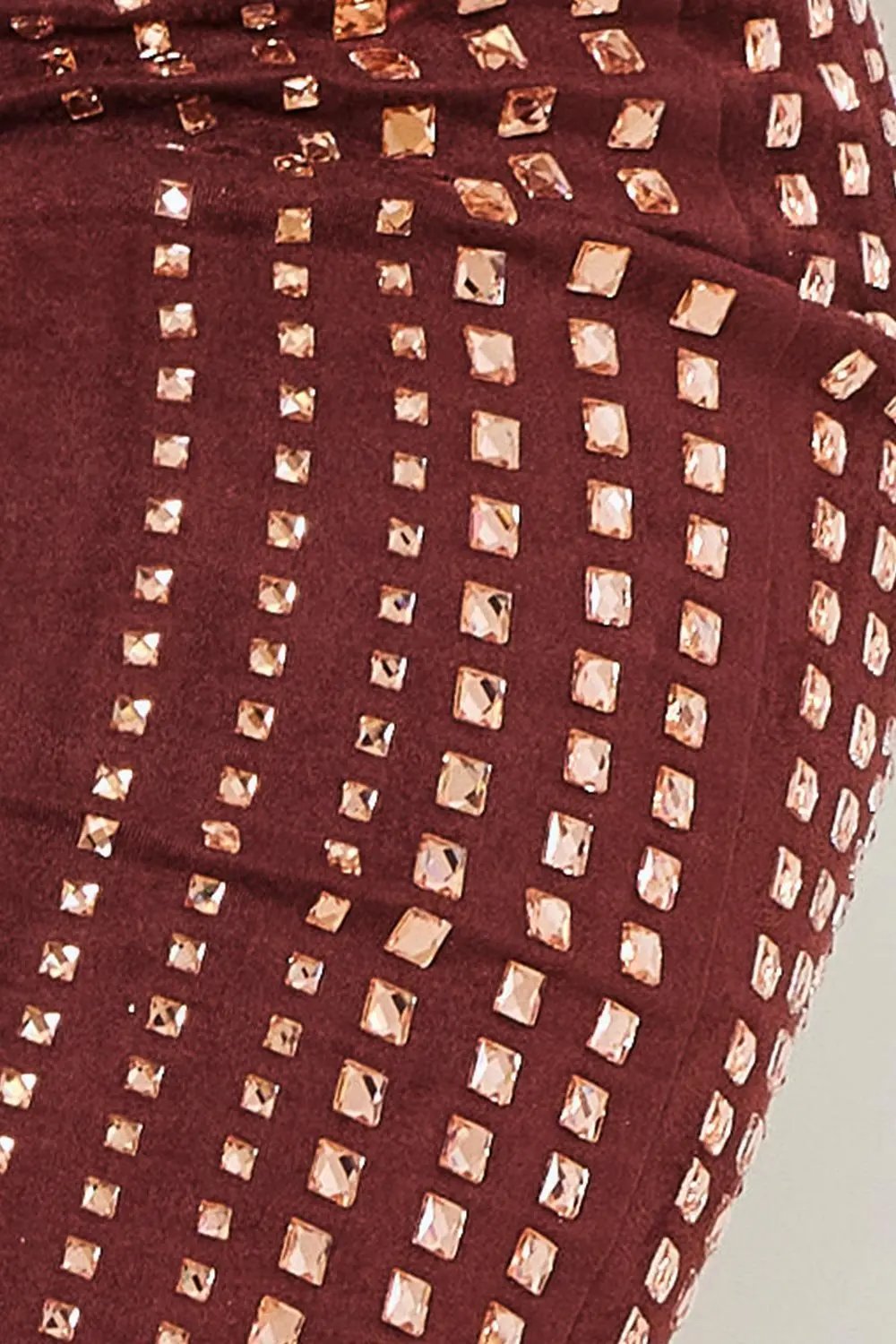 Suede Mini Dress - Rhinestone Strap Halter Neck Party Dress BOUTINIE