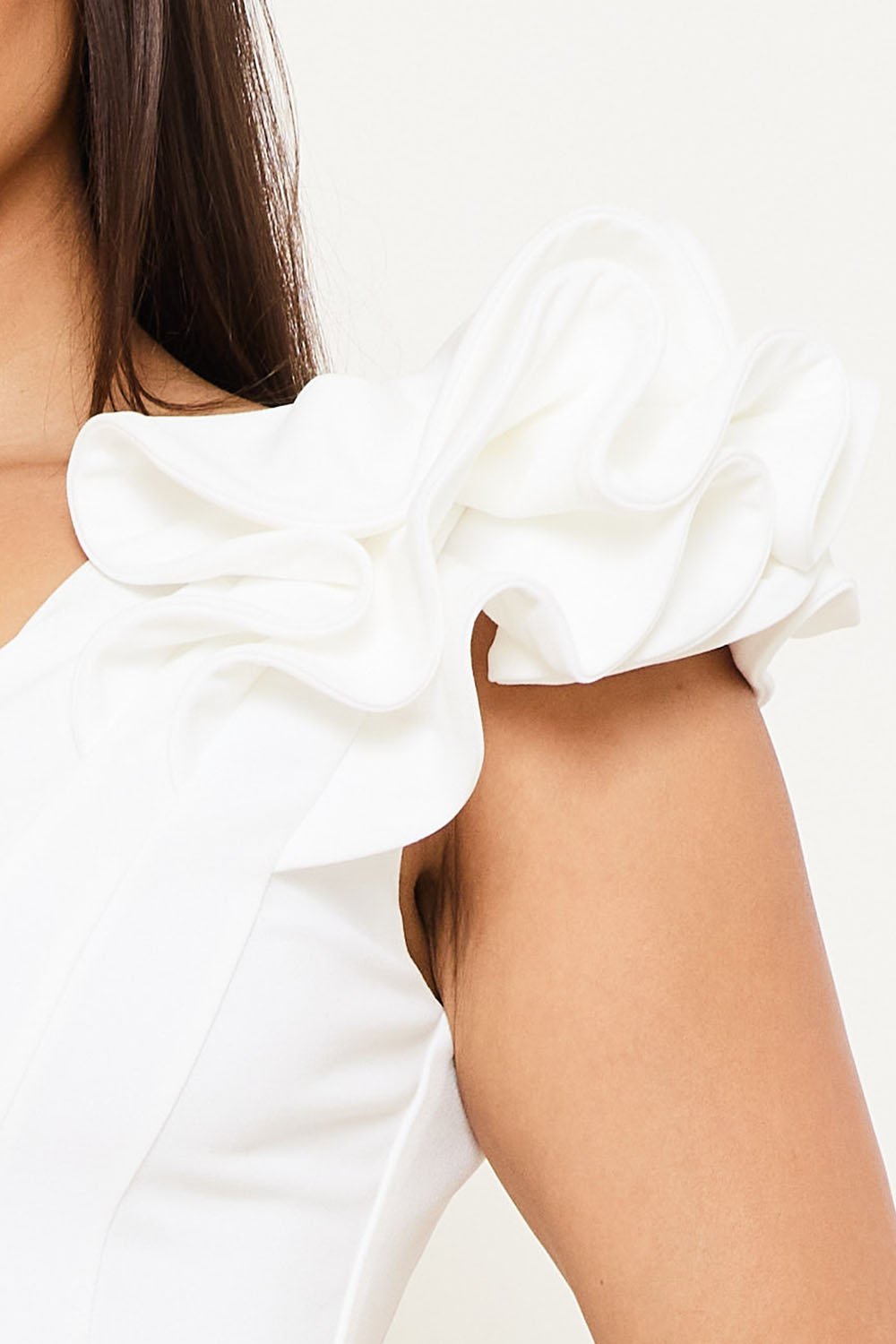 Sd1122ap - Ruffle Detail Shoulder Midi  Dress Symphony USA Wholesale