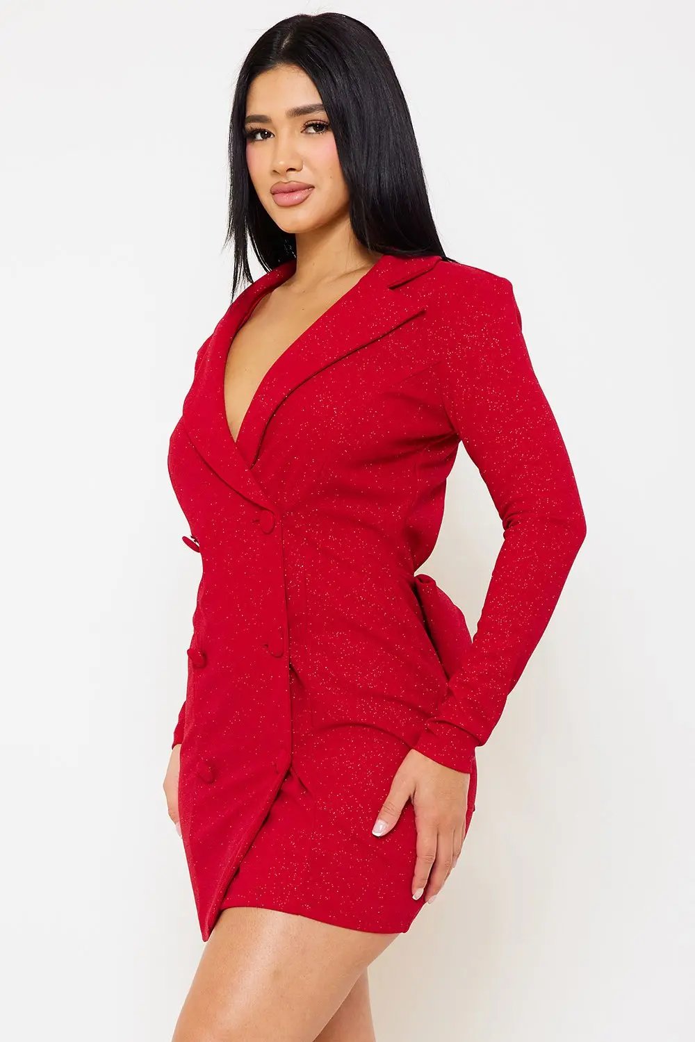 Glittered Mini Dress - Open Back Rhinestone Strap With Bow Detail BOUTINIE