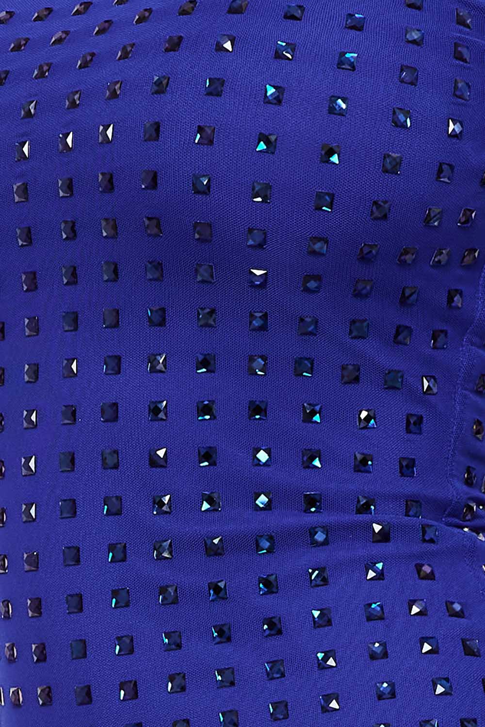 Rhinestone Mini Dress - Square Neck Long Sleeve Slip-On BOUTINIE