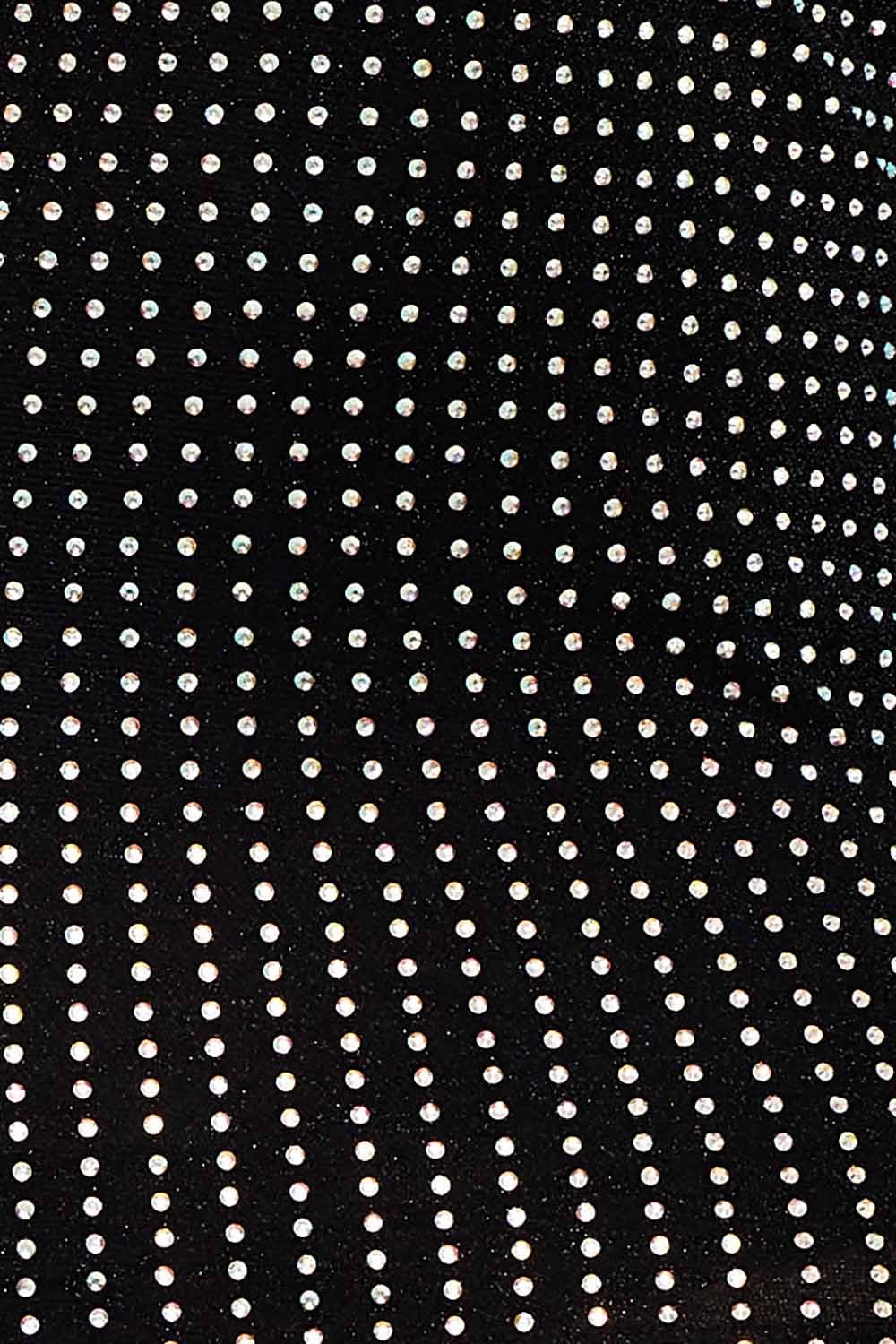 Metallic Knit Mini Dress With Rhinestone Detail - Asymmetric Neckline BOUTINIE