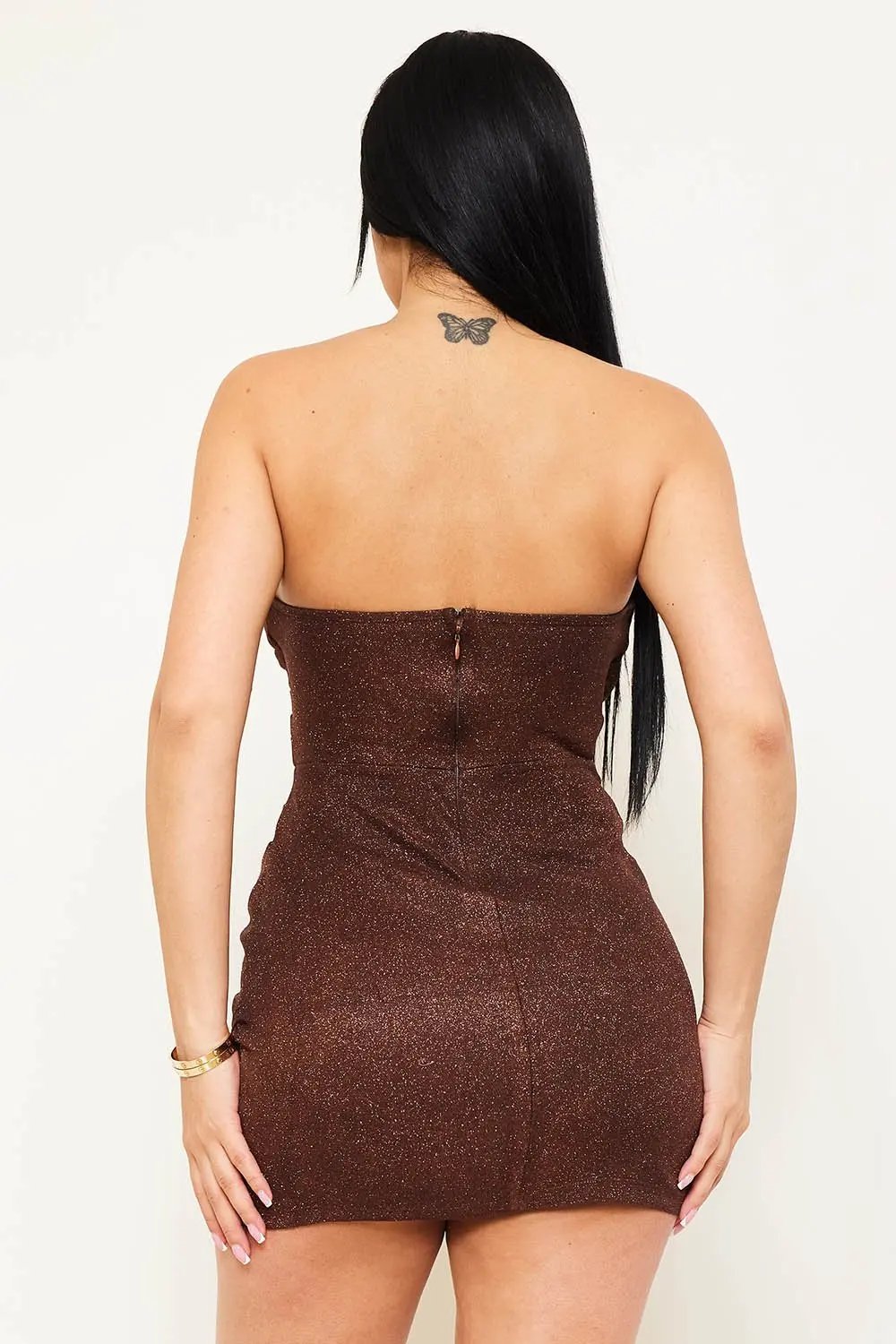 Pleated Mini Dress With Sweetheart Neckline & Wrap Skirt BOUTINIE