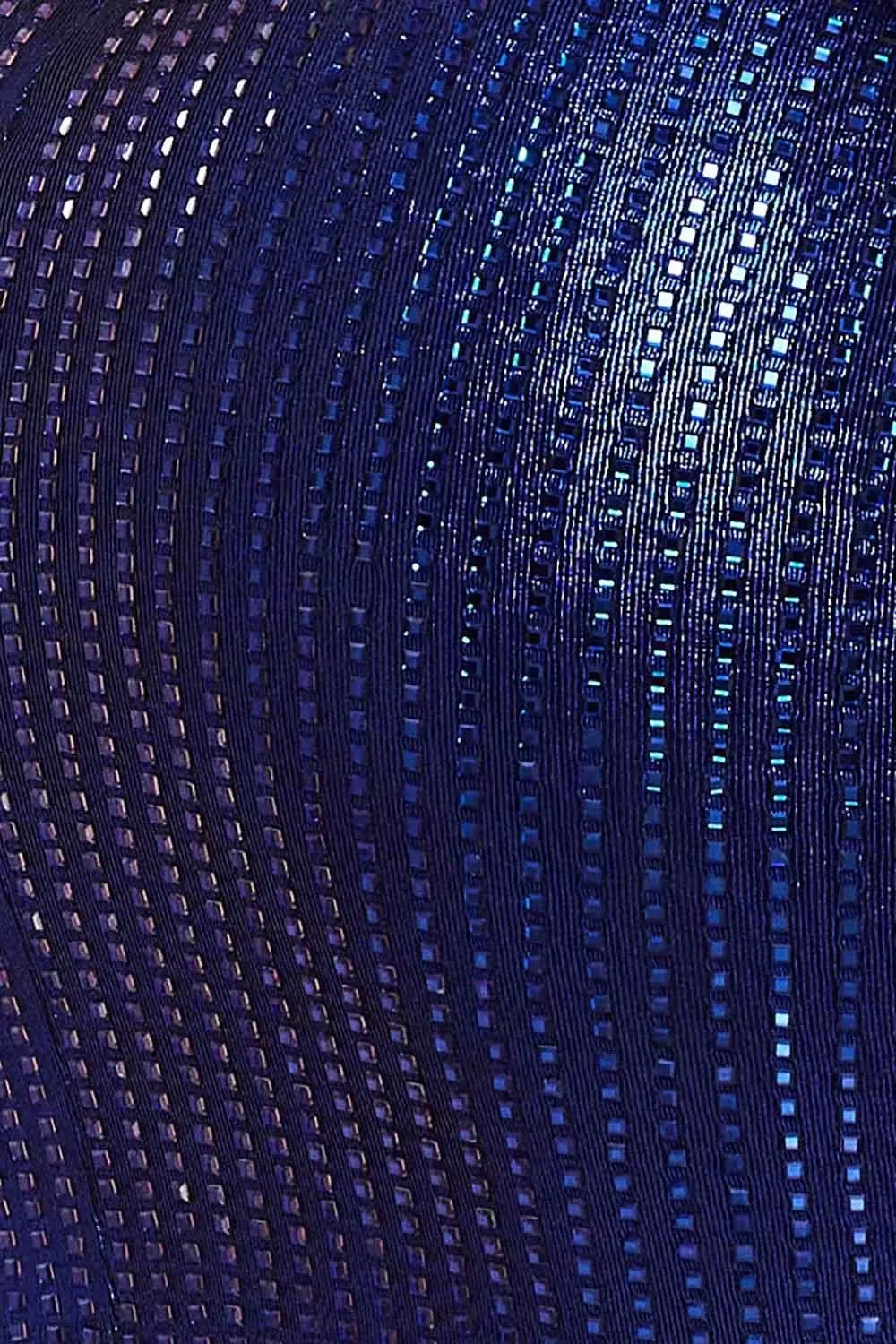 Rhinestone Mini Dress - Stretch Fabric Zipper Back Party Wear BOUTINIE