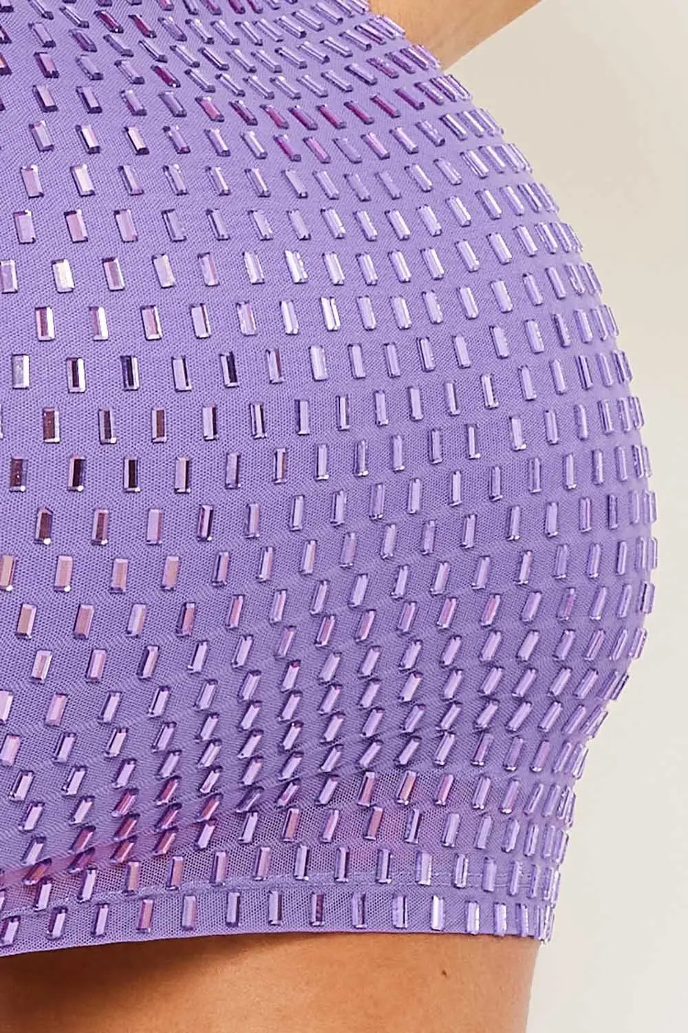 Power Mesh Mini Dress – Rhinestone Bodycon Zipper Strap BOUTINIE