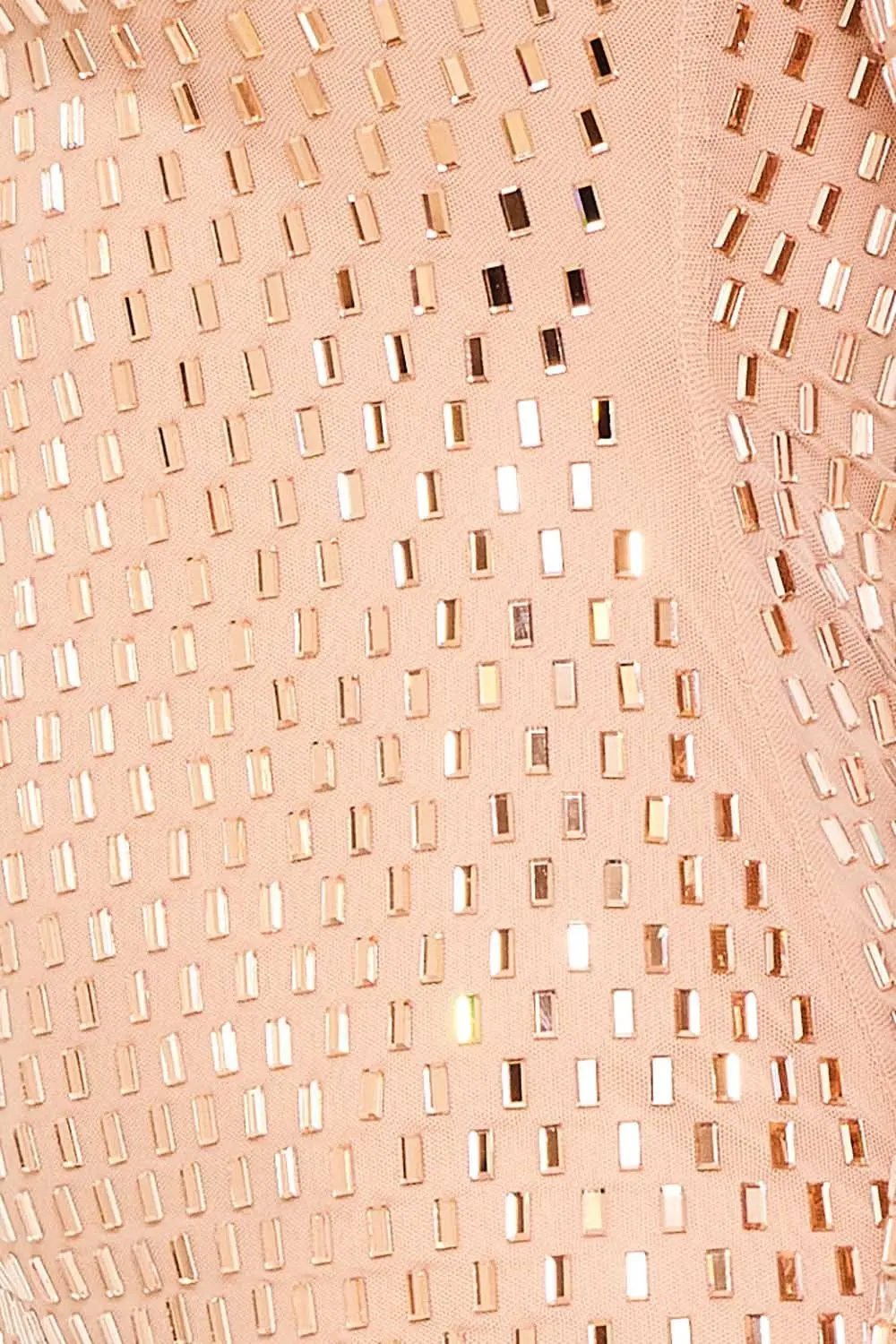 Off Shoulder Mini Dress – Rhinestone Power Mesh Zipper Back Bodycon BOUTINIE