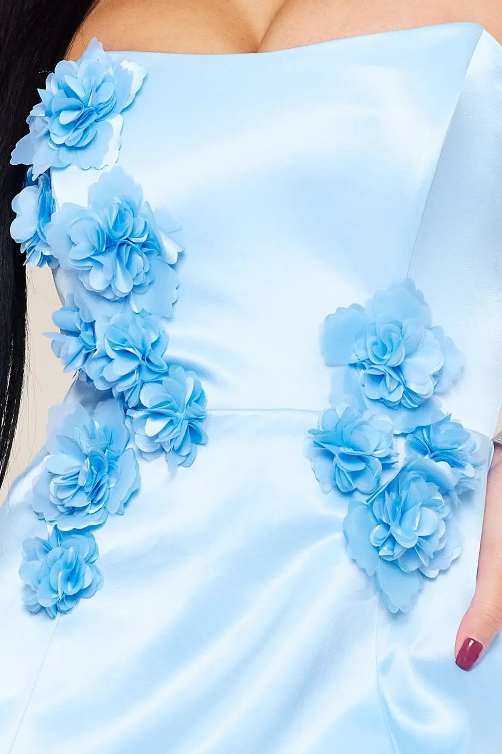 Satin Lace Mini Dress | Structured Tube Top Zipper Back BOUTINIE