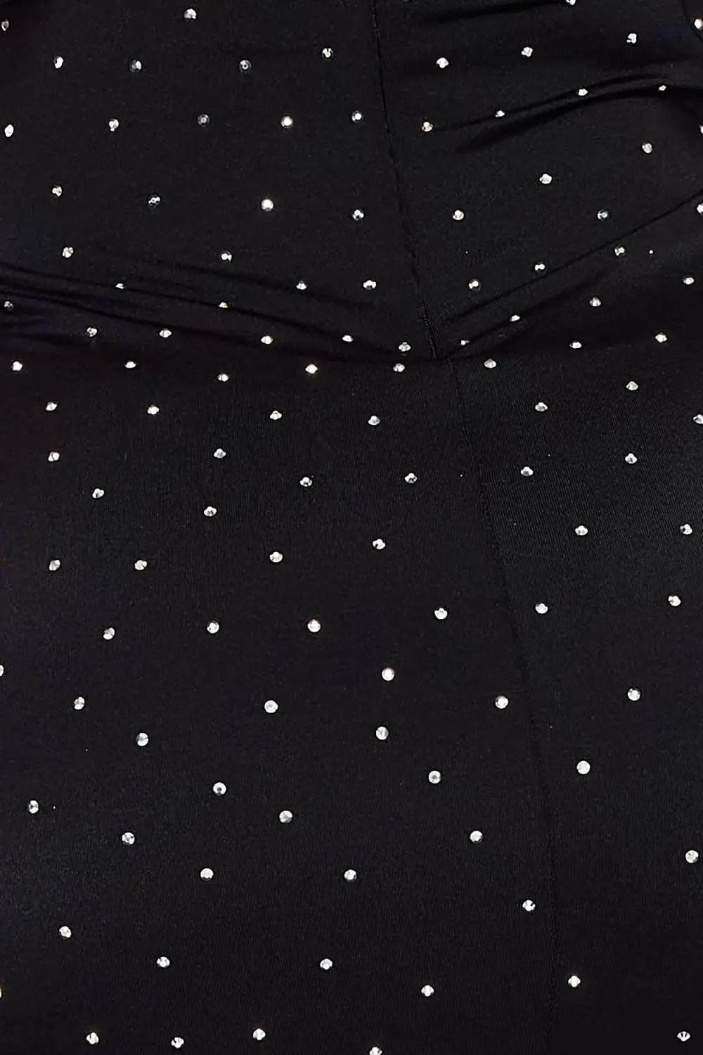 Power Satin Mini Dress With Pearl Beads - Sleeveless Scalloped Neck BOUTINIE