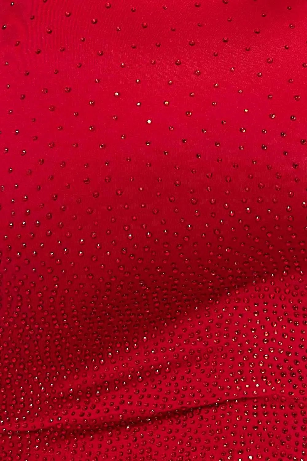 Power Satin Mini Dress With Gradation Rhinestone & Sweetheart Neckline BOUTINIE