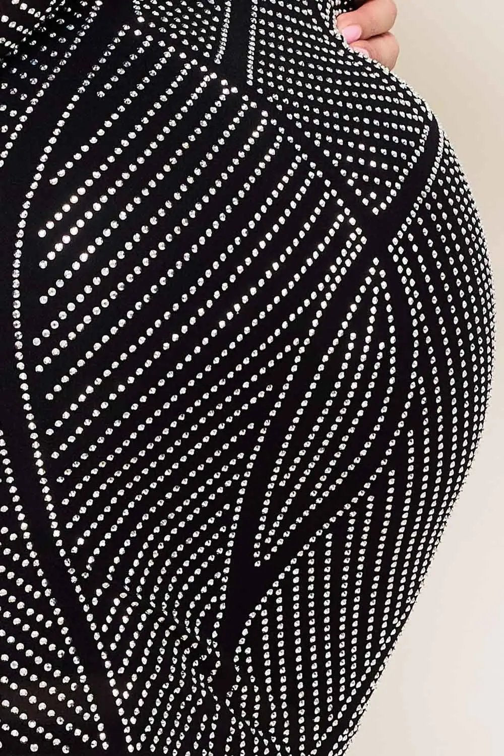 Rhinestone Mini Dress - Fitted Sequined Open Back Party Wear BOUTINIE