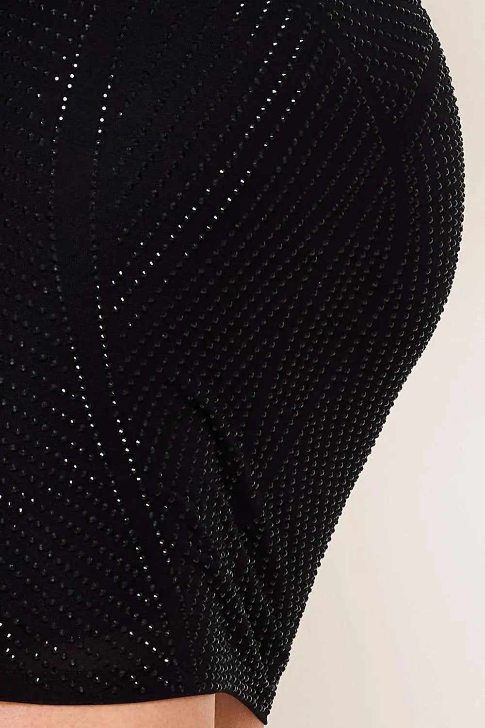 Rhinestone Mini Dress - Fitted Sequined Open Back Party Wear BOUTINIE