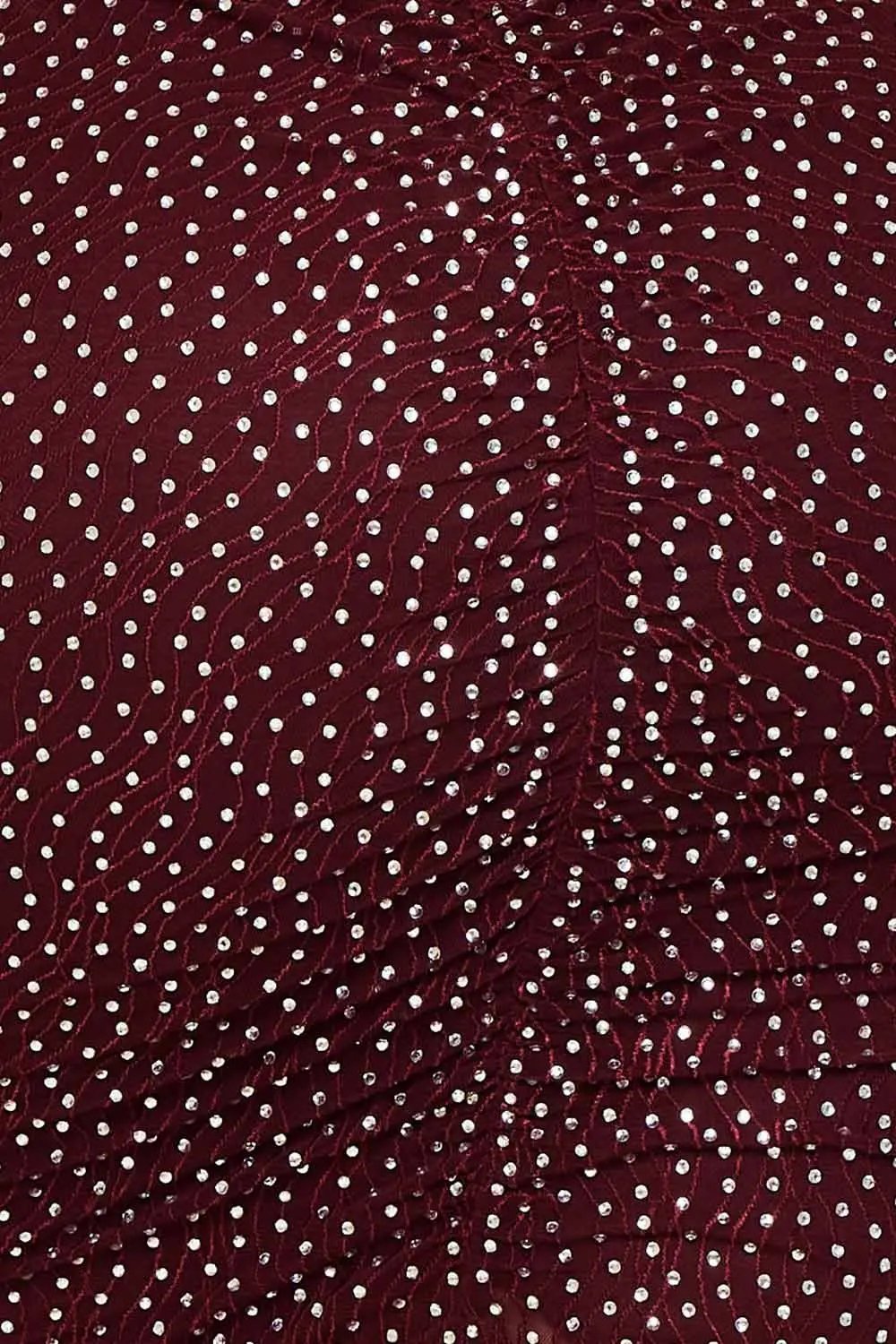 Rhinestone Mesh Mini Dress - Wavy Stretch Slip-On BOUTINIE