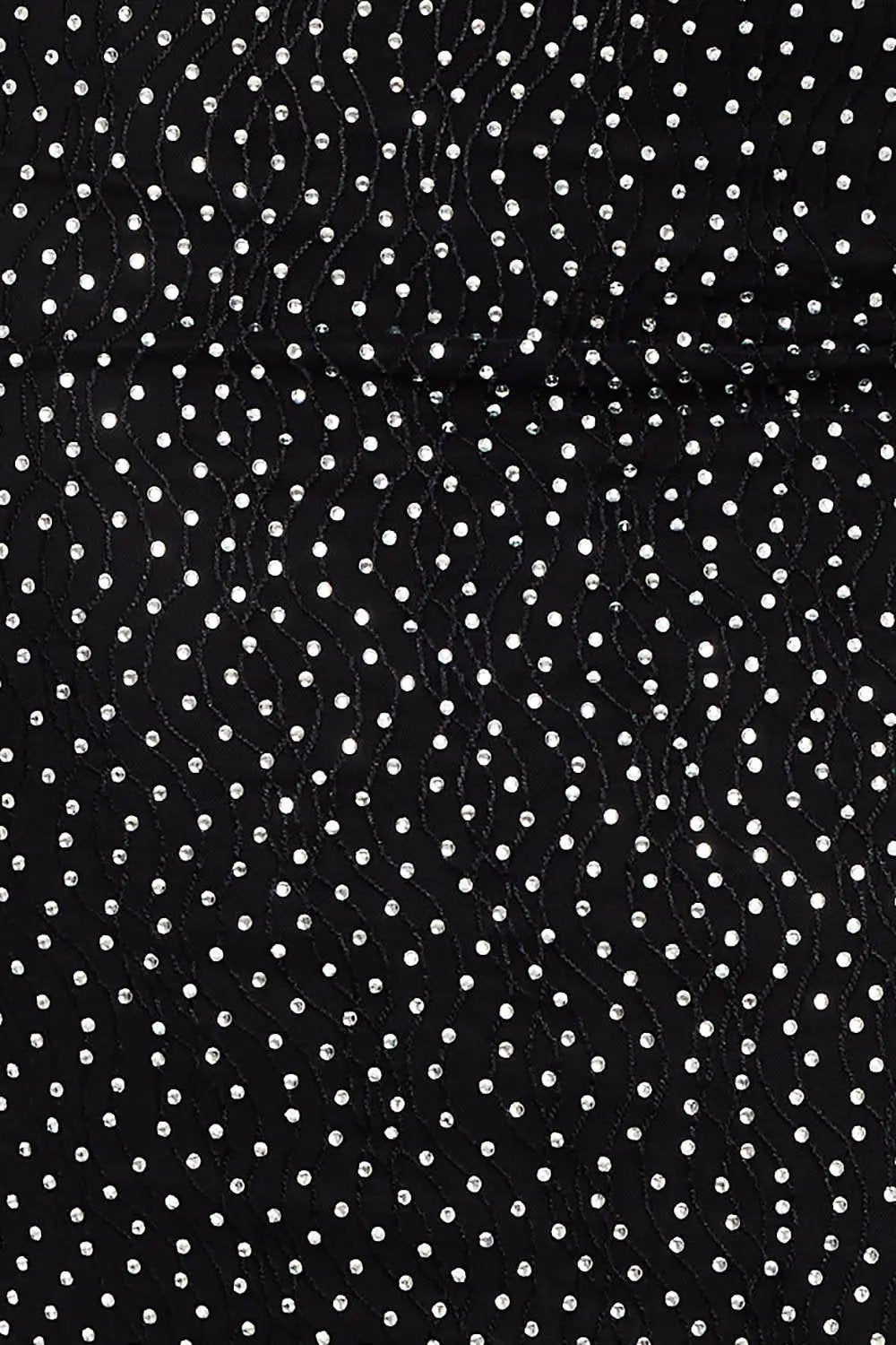 Rhinestone Mesh Mini Dress - Wavy Stretch Slip-On BOUTINIE