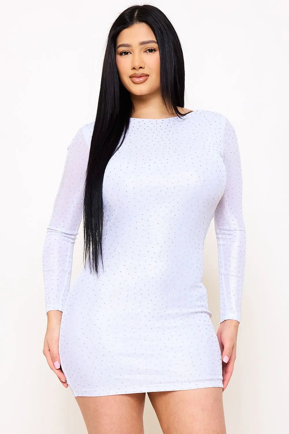 Slinky Foil Mini Dress | Slip On, Cowl Neck, Stretchy Fit BOUTINIE
