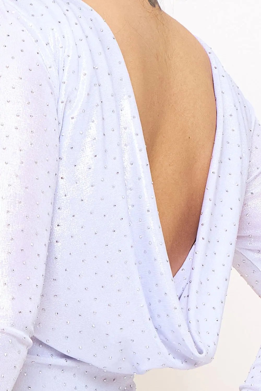 Slinky Foil Mini Dress | Slip On, Cowl Neck, Stretchy Fit BOUTINIE