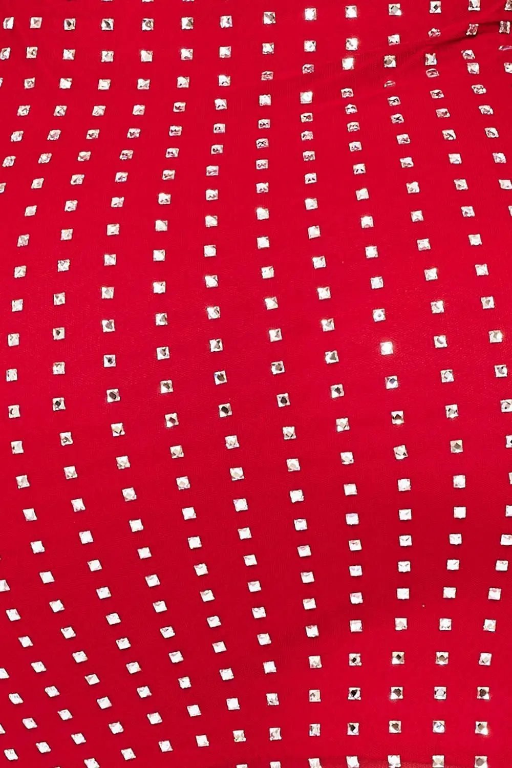 Rhinestone Mini Dress - Power Mesh Draped Front With Adjustable Strap BOUTINIE