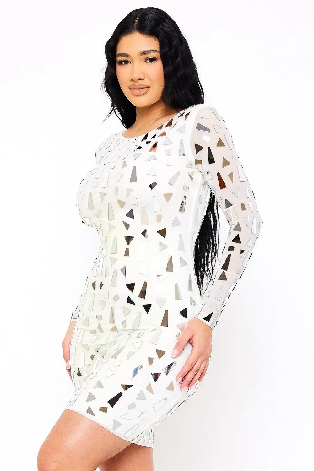 Mirror Glass Mini Dress | Low Back, Slip On, Stretch Fabric BOUTINIE