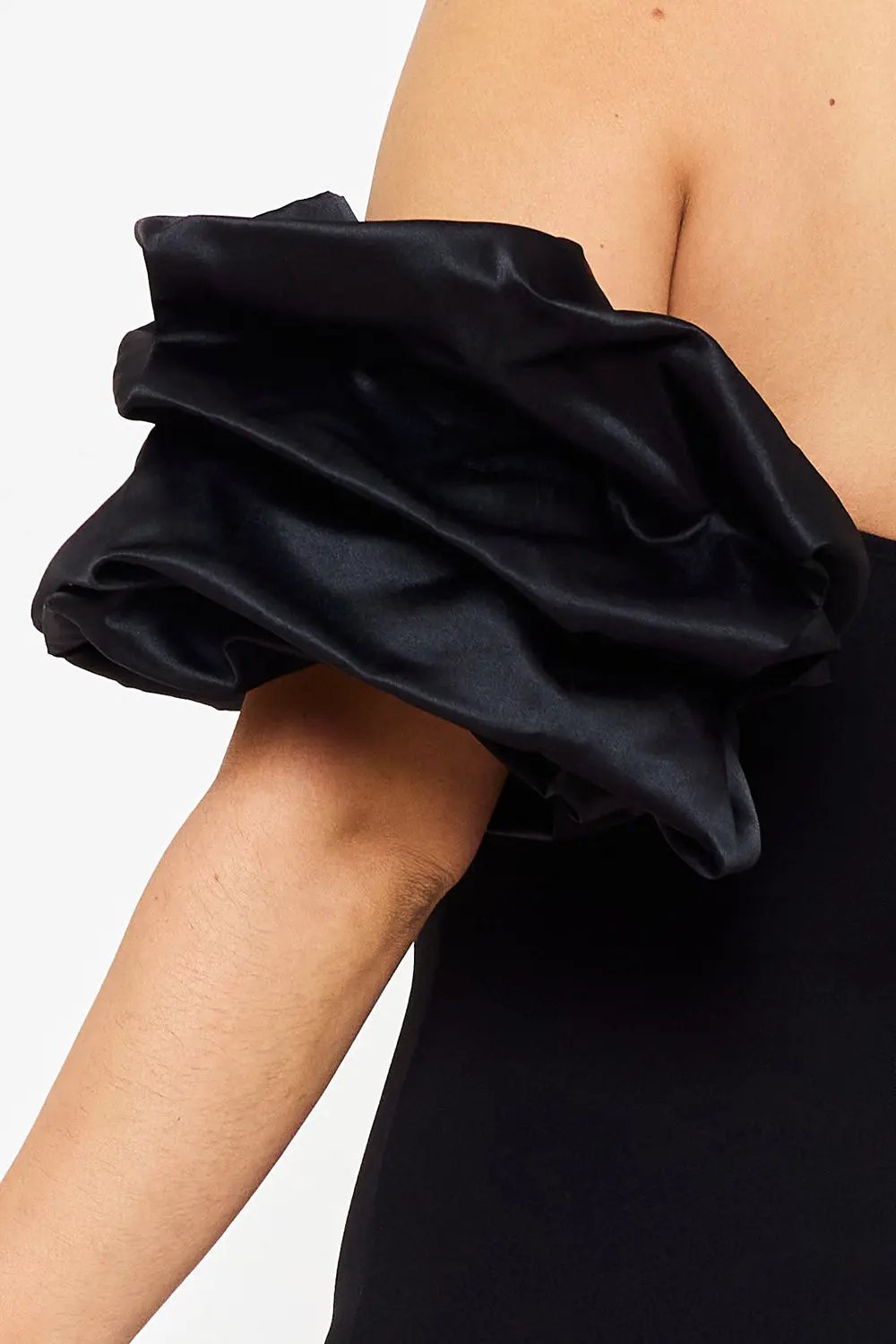 Off Shoulder Mini Dress - Layered Ruffle Sleeve Bodycon Party Wear BOUTINIE