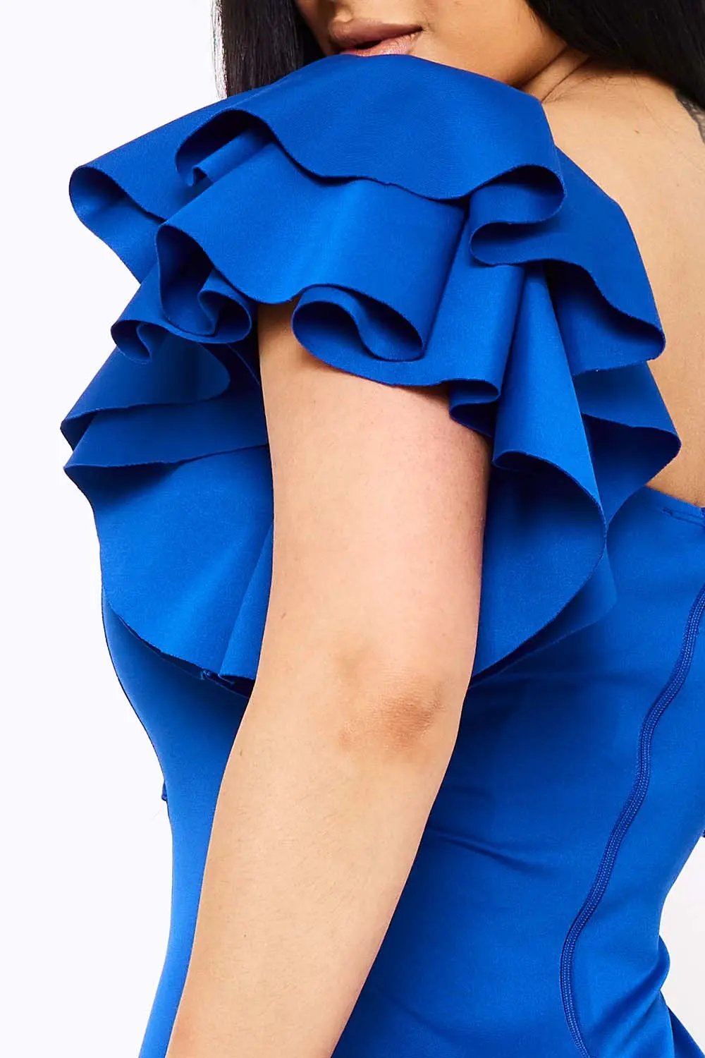 Double Layer Ruffle Short Sleeve Mini Dress Symphony USA Wholesale