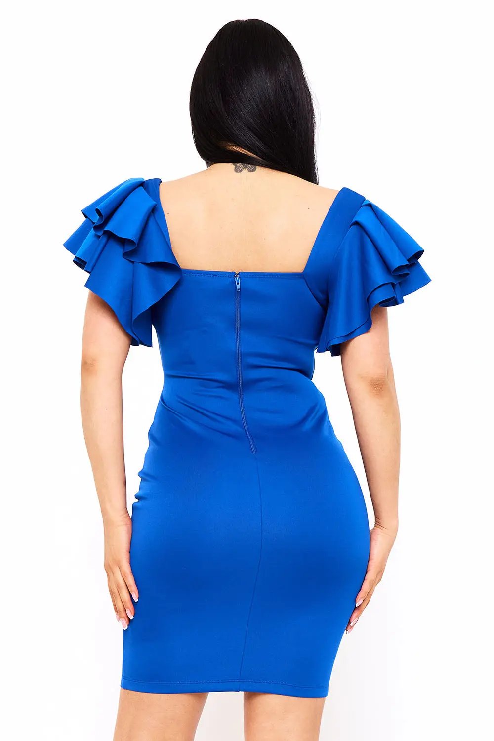 Double Layer Ruffle Short Sleeve Mini Dress Symphony USA Wholesale