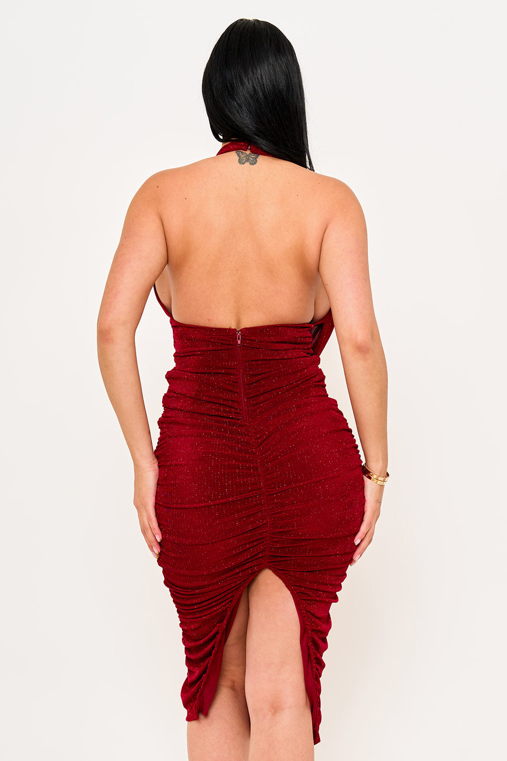 Sd2034jp - Glitter Halter Neck Midi Dress Symphony USA Wholesale