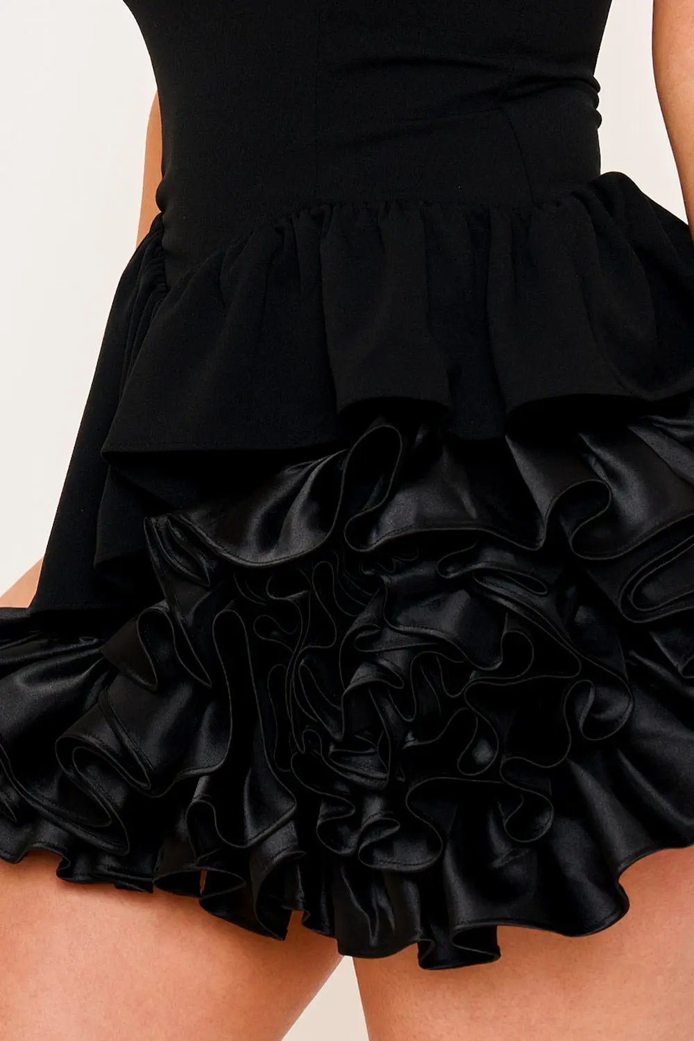 Ruffle Mini Dress – Layered Party Wear With Sweetheart Neckline BOUTINIE