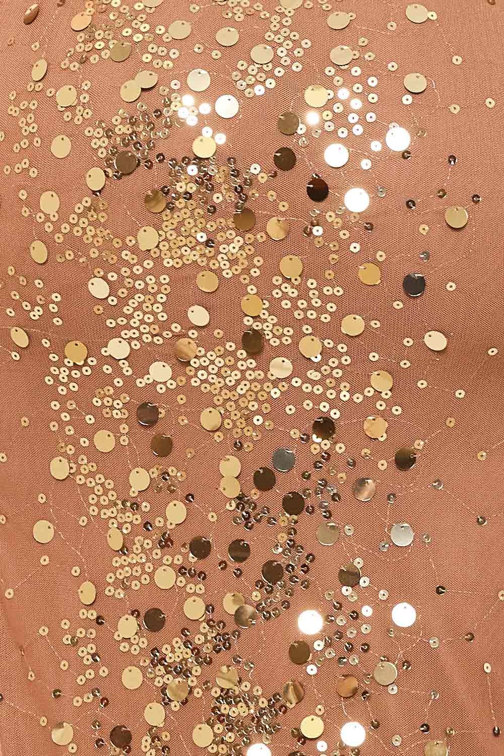 Sequin Mesh Maxi Dress – Adjustable Strap Bodycon Evening Gown BOUTINIE