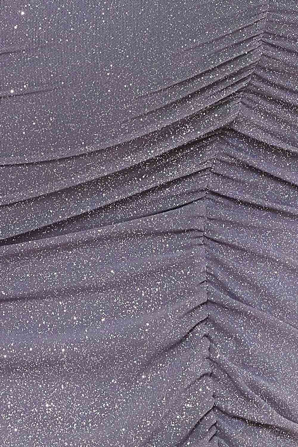 Pleated Maxi Dress - Glitter Tube Top Gown With Cut Out Waist BOUTINIE