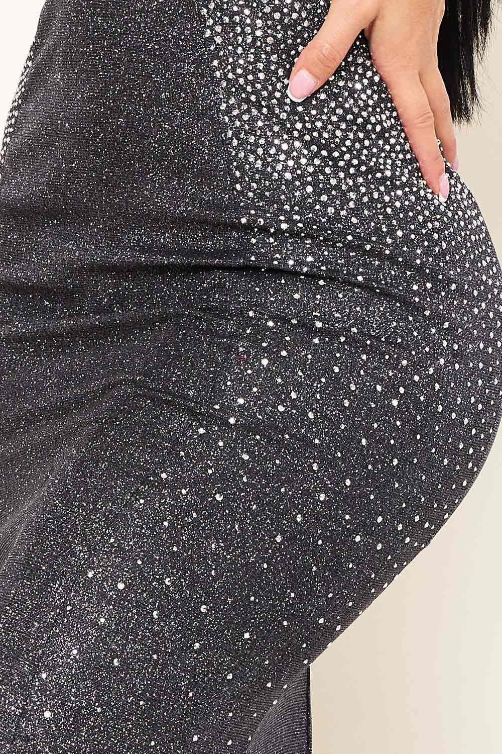 Rhinestone Tube Top Dress - Mermaid Style Maxi Gown With Zipper Back BOUTINIE