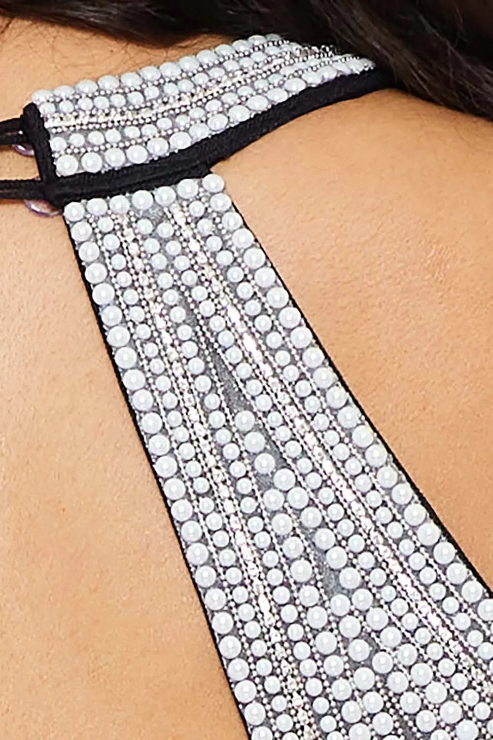 Mermaid Maxi Dress – Pearl Back Halter Neck Gown With Zipper Closure BOUTINIE