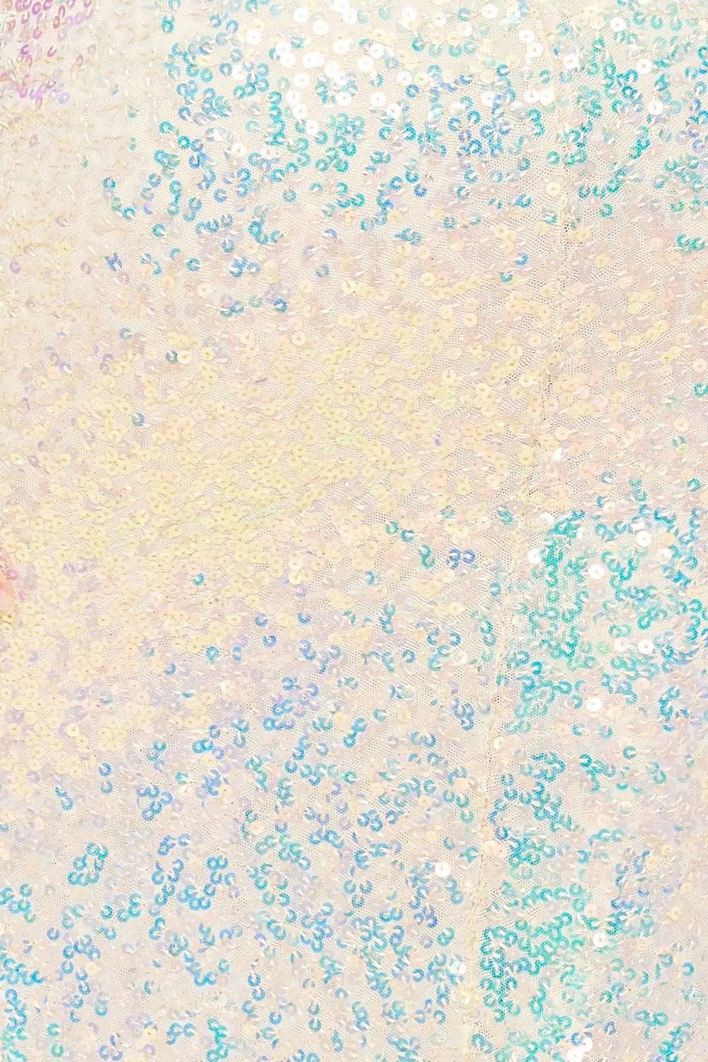 Sequin Maxi Dress – Off Shoulder Pleated Sleeve Gown With Slit BOUTINIE