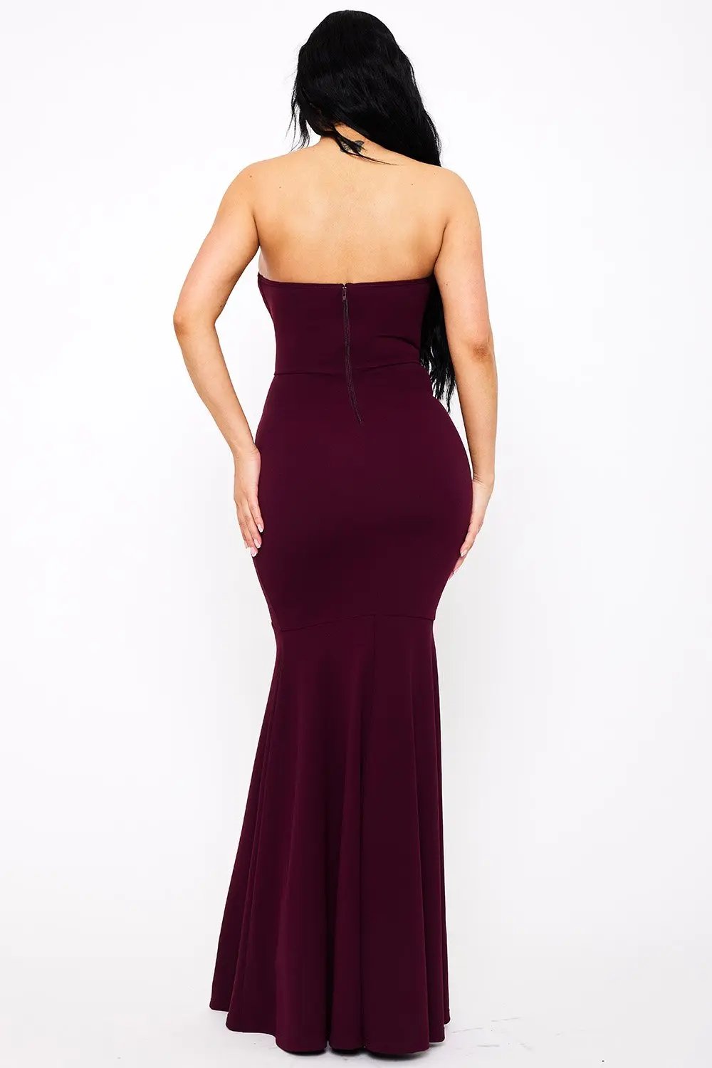 Mermaid Maxi Dress With Rhinestone Bust & Shirred Skirt BOUTINIE